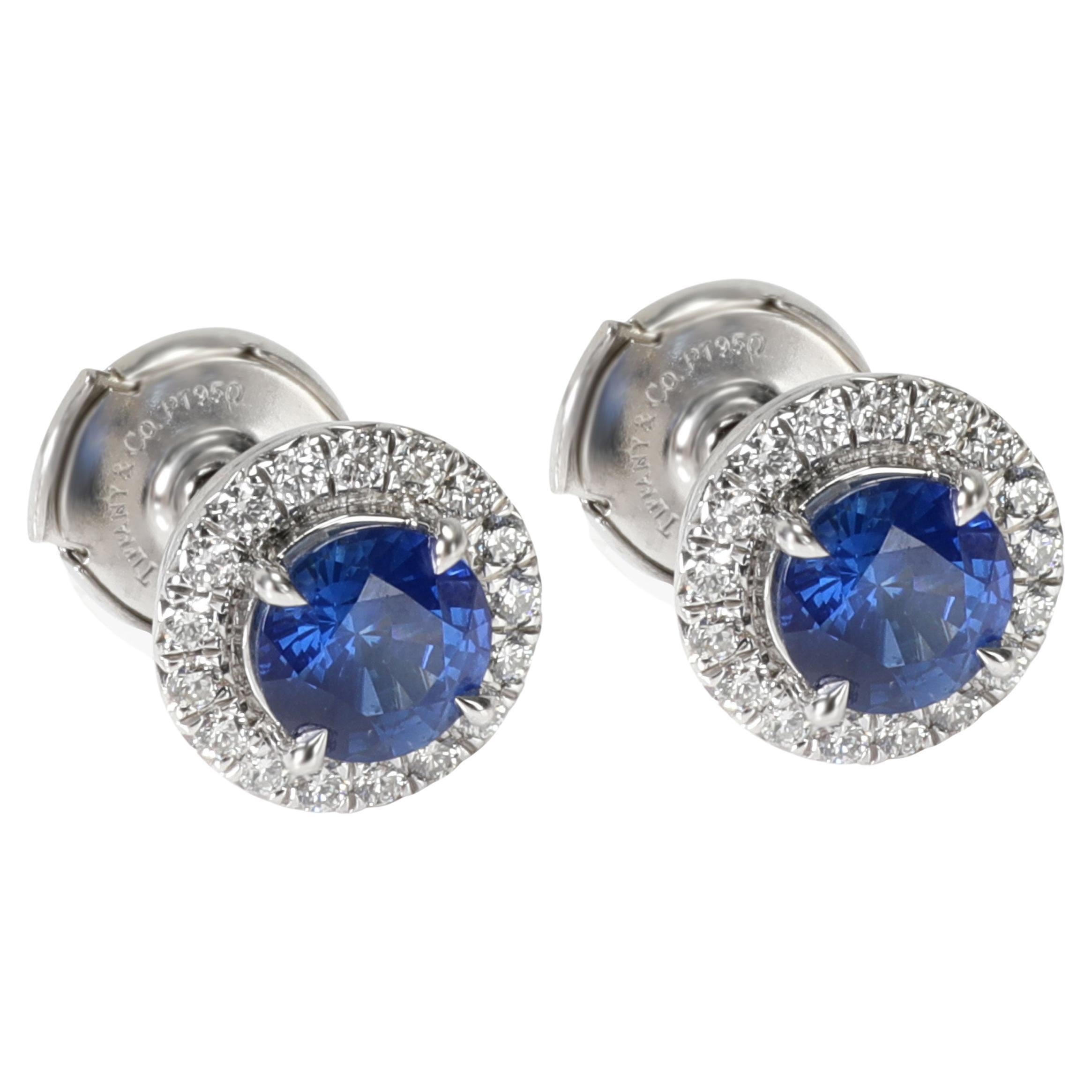 Tiffany and Co. Soleste Sapphire Diamond Stud Earring in Platinum 0.18 CT  at 1stDibs | sapphire diamond earrings tiffany, tiffany sapphire earrings,  sapphire stud earrings tiffany
