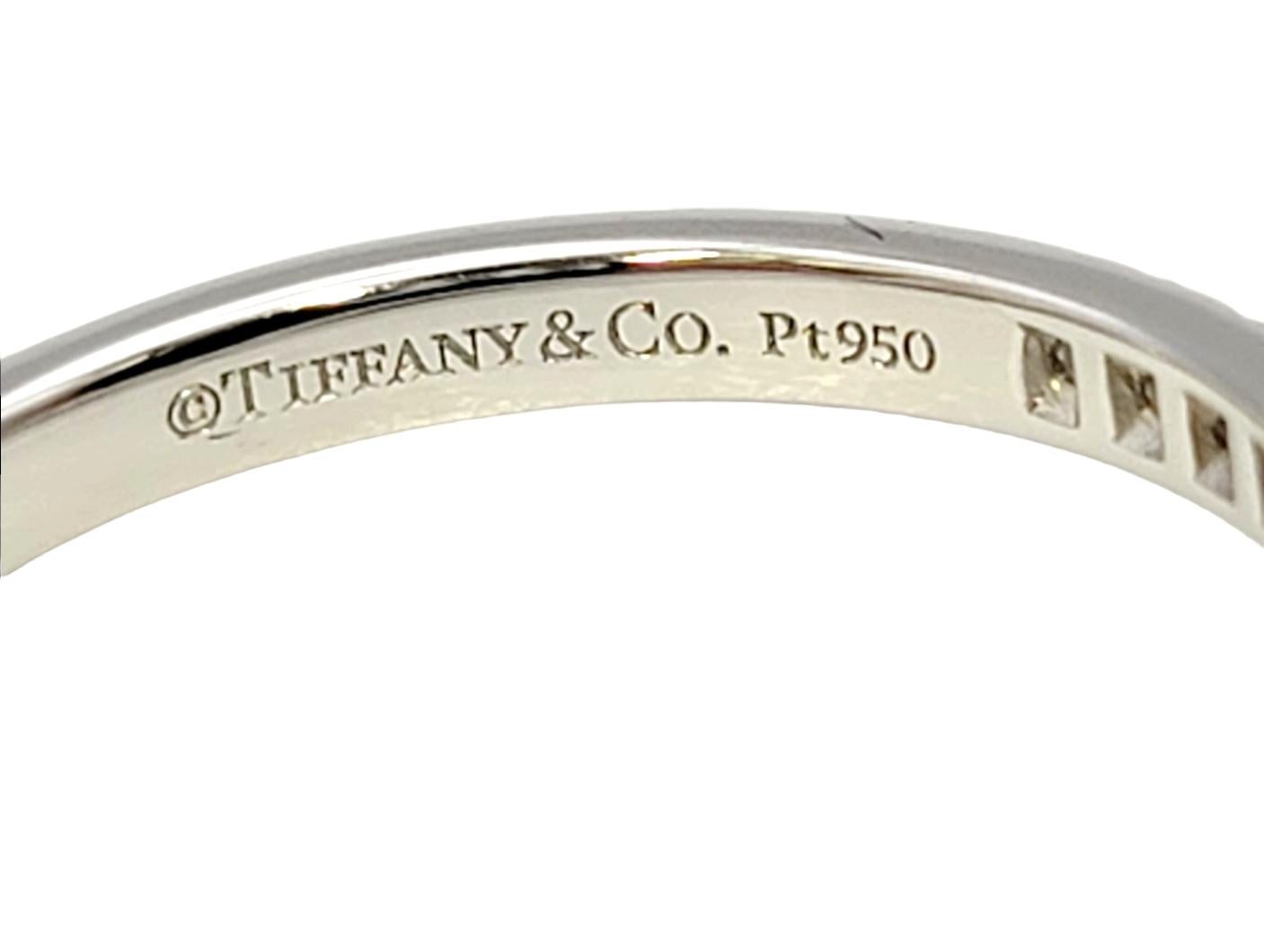 Tiffany & Co. Soleste Semi- Eternity Diamond 'v' Band Ring in Polished Platinum For Sale 1