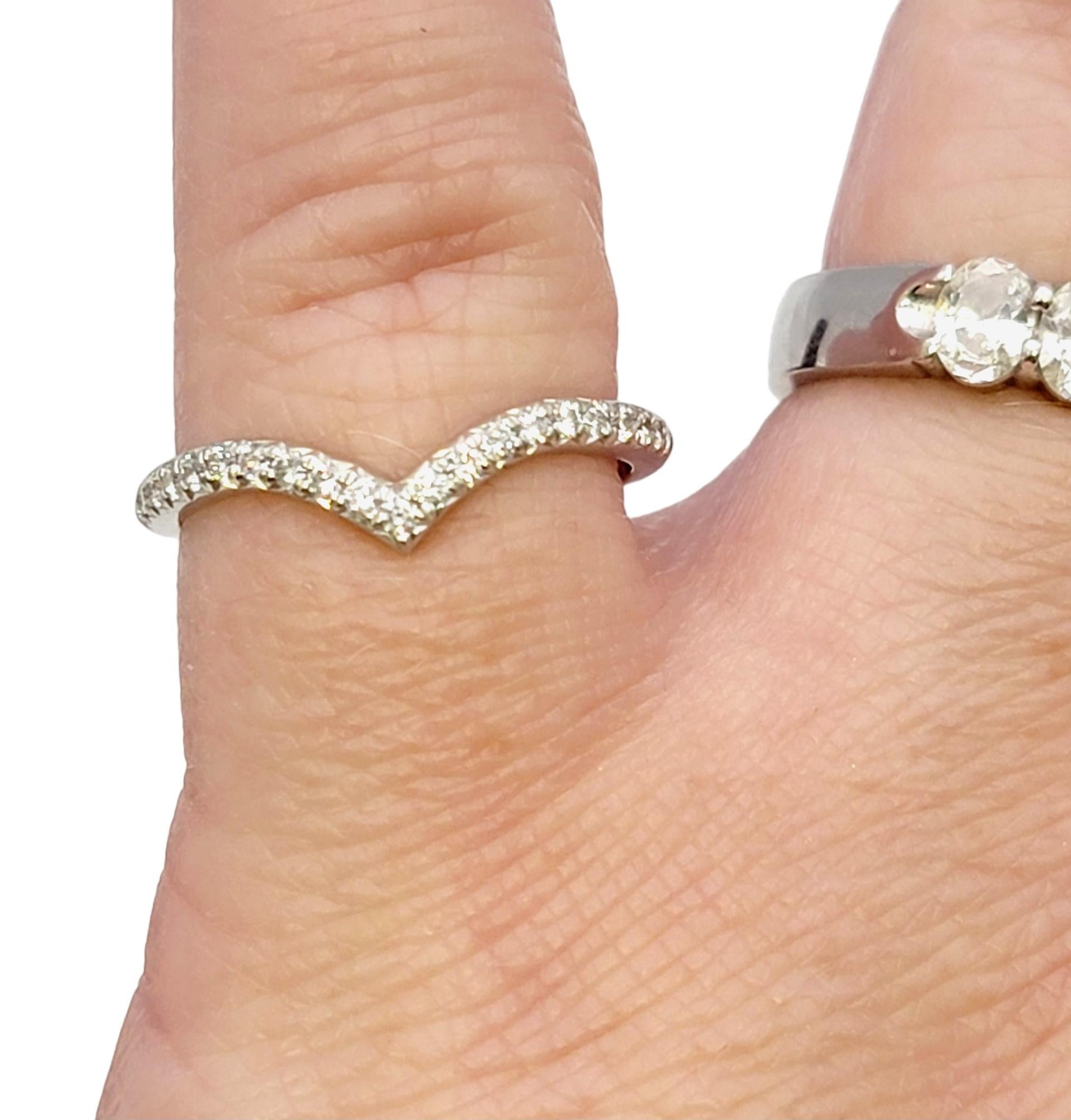 Tiffany & Co. Soleste Semi- Eternity Diamond 'v' Band Ring in Polished Platinum For Sale 3