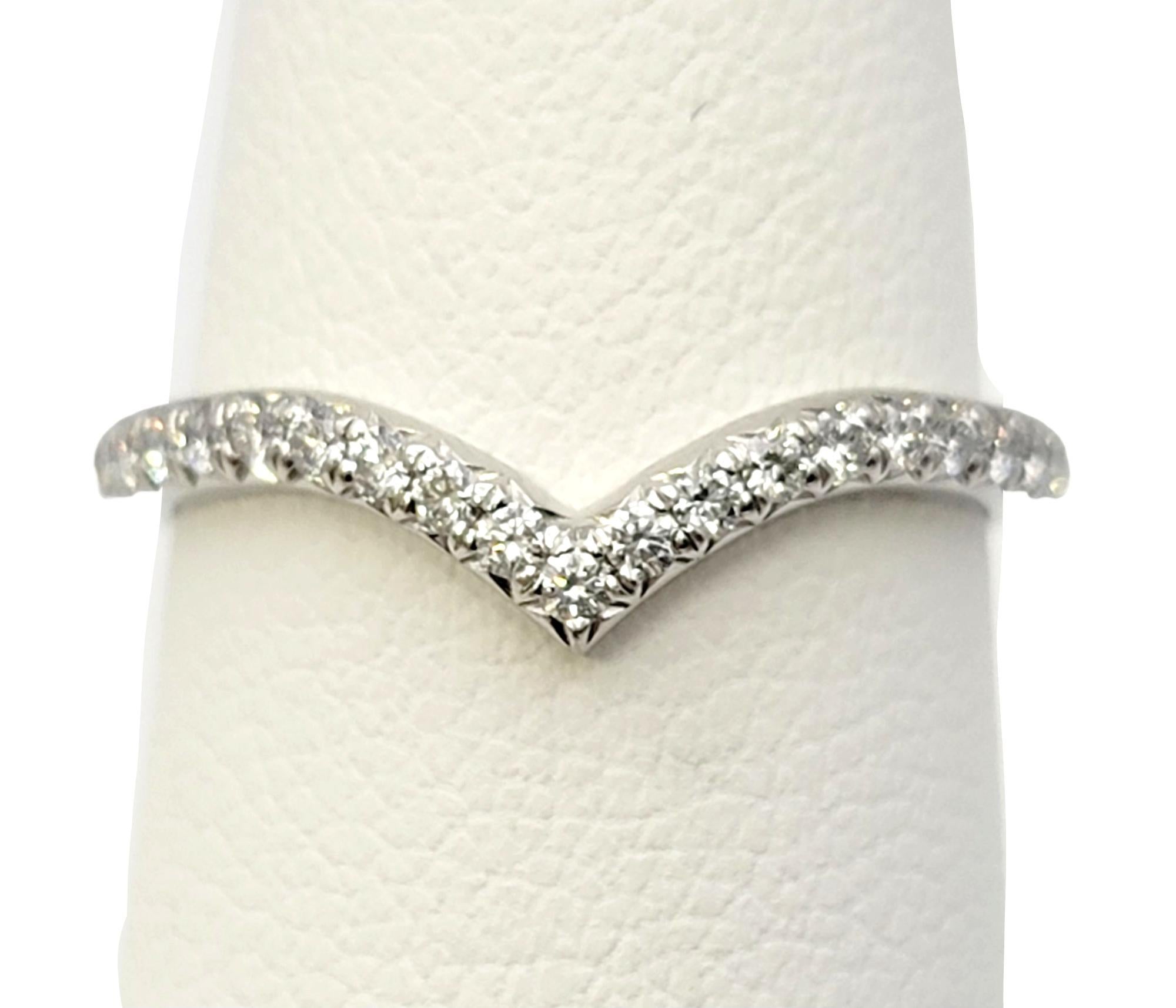 Tiffany & Co. Soleste Semi- Eternity Diamond 'v' Band Ring in Polished Platinum For Sale 4