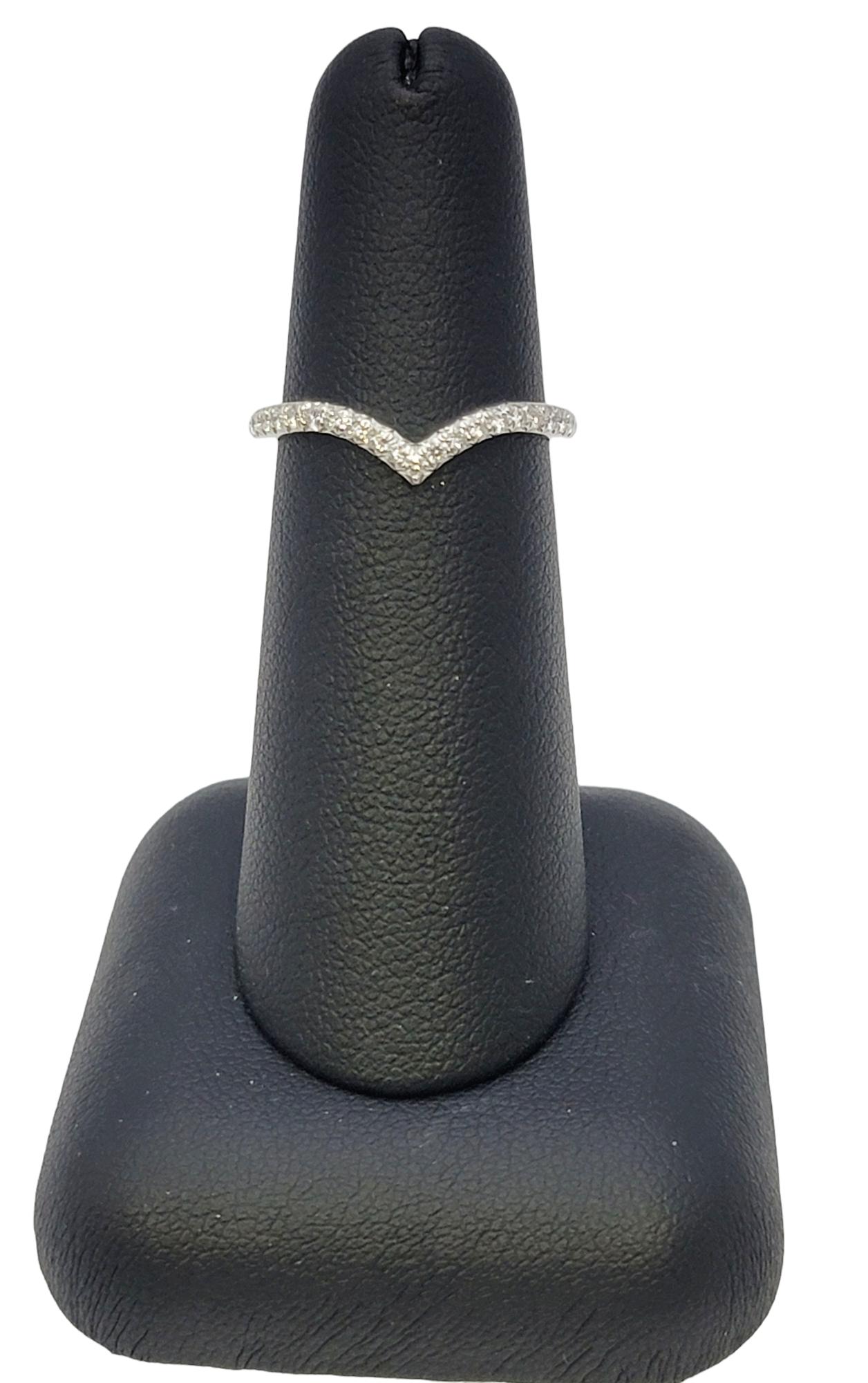 Tiffany & Co. Soleste Semi- Eternity Diamond 'v' Band Ring in Polished Platinum For Sale 5