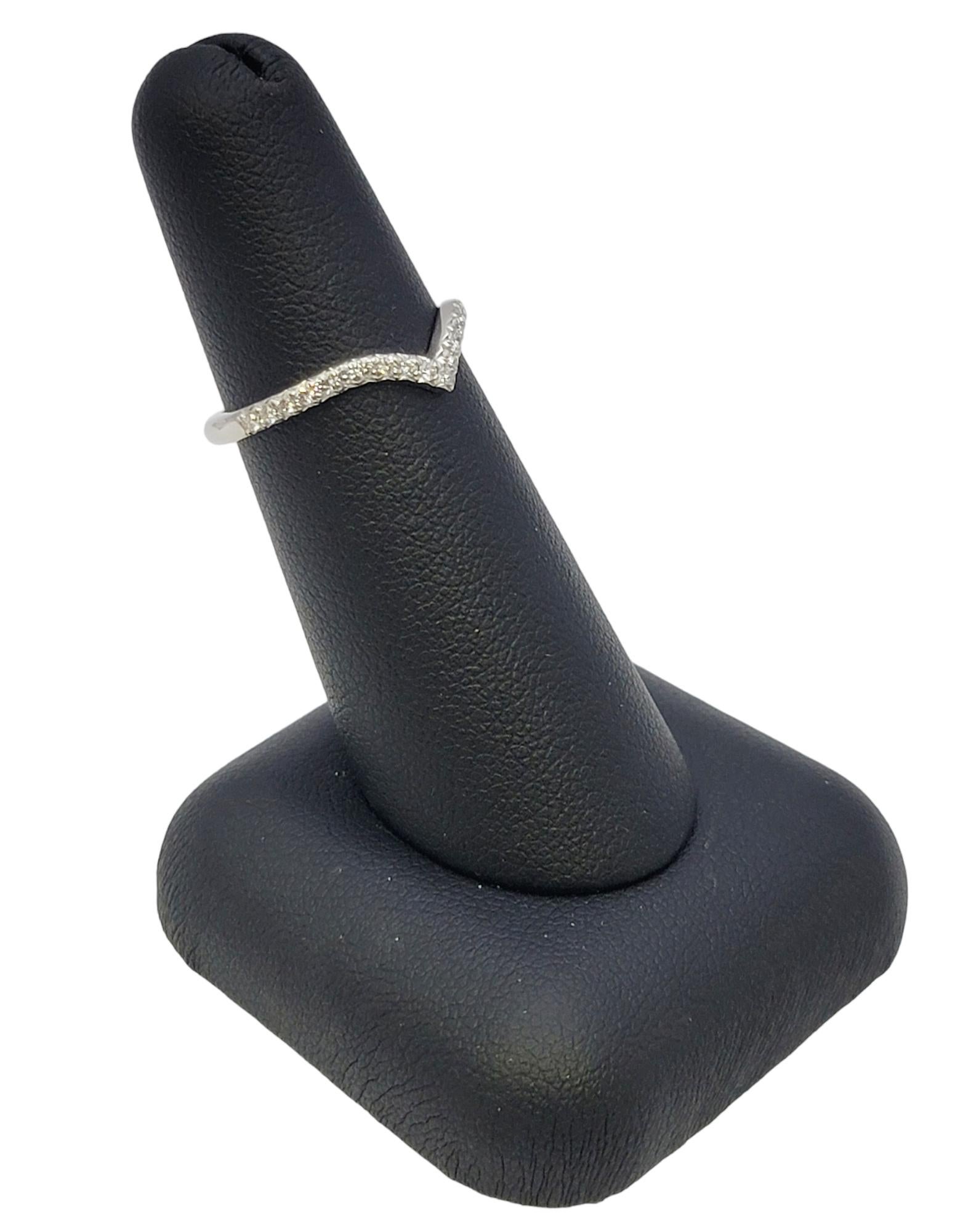 Tiffany & Co. Soleste Semi- Eternity Diamond 'v' Band Ring in Polished Platinum For Sale 6