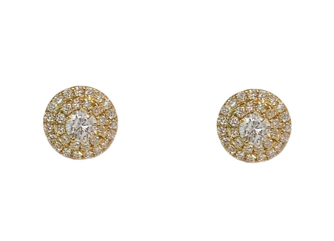 Women's Tiffany & Co. Soleste Stud Diamonds Earrings in 18k Yellow Gold For Sale
