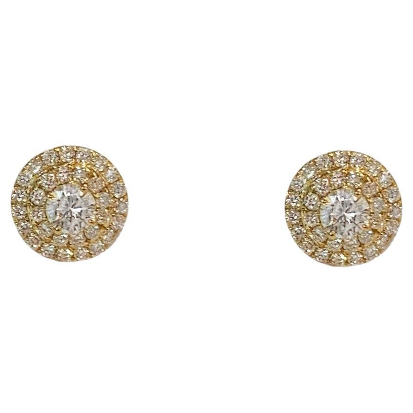 6000 Tiffany Co 88mm Circlet Platinum 060ct Diamond Bezel Halo Stud  Earrings  eBay