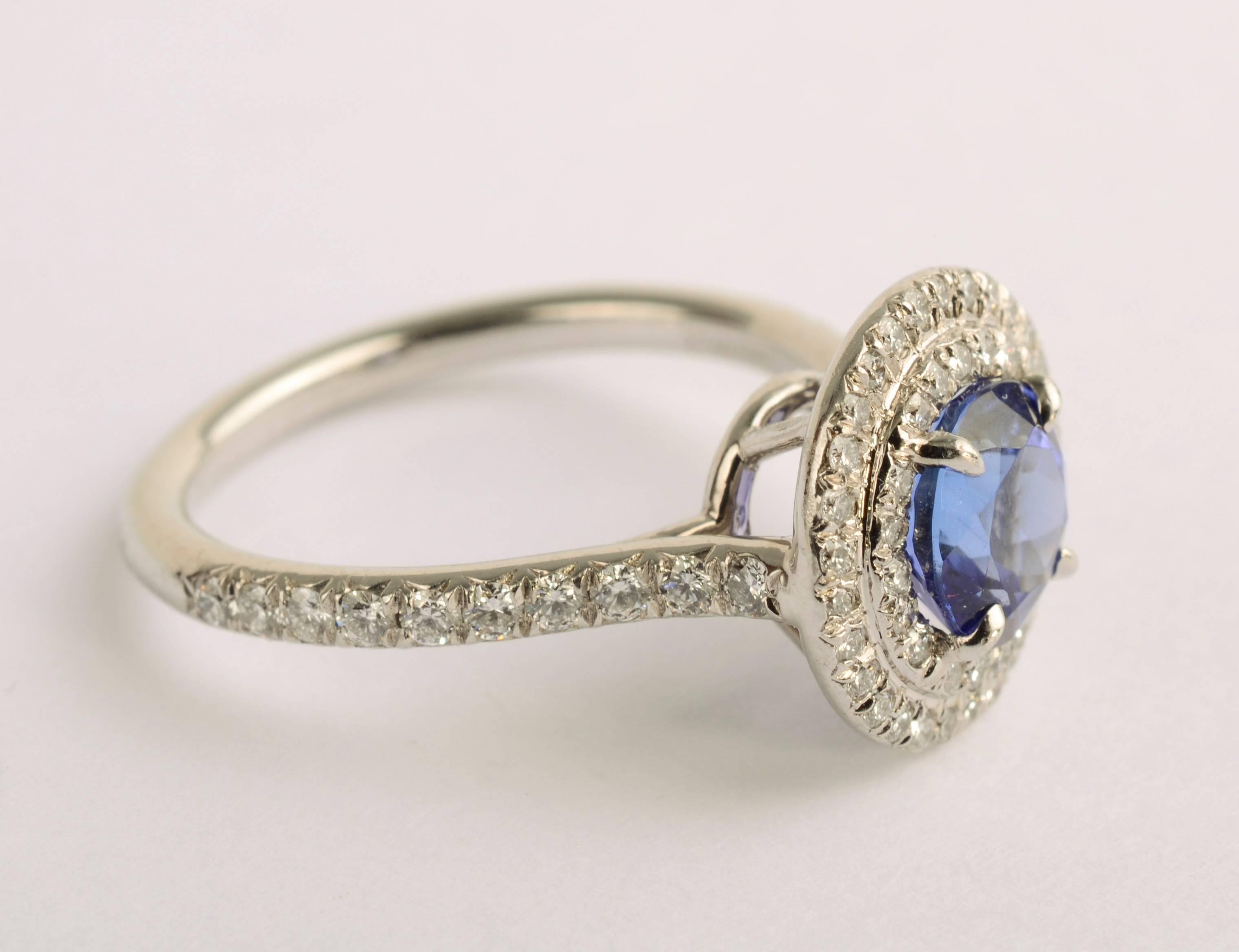 Taille brillant Tiffany & Co. Soleste Bague en tanzanite et diamants