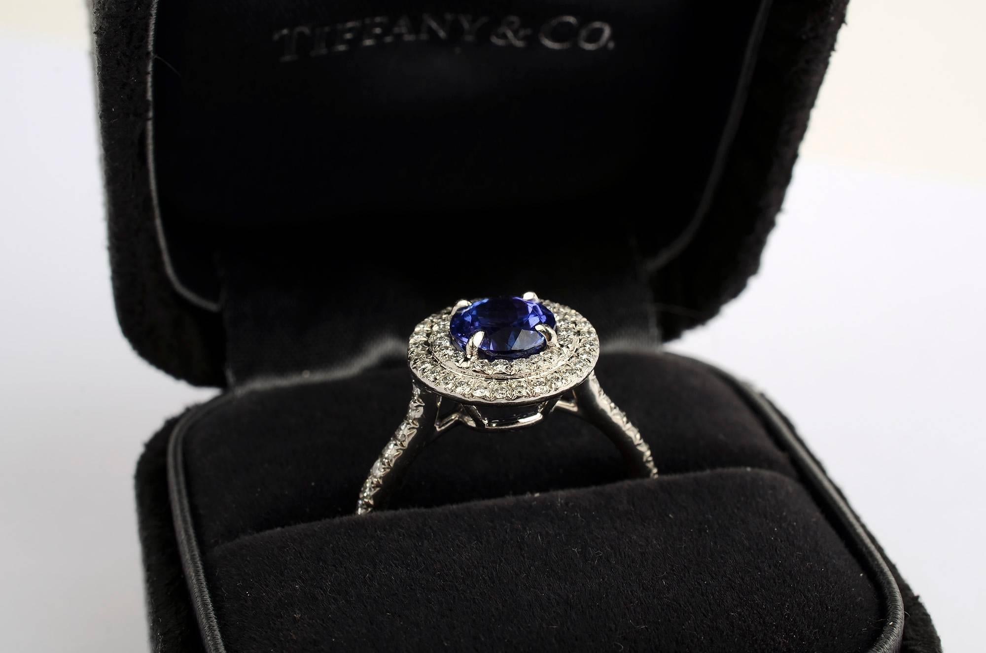 Tiffany & Co. Soleste Bague en tanzanite et diamants Excellent état à Darnestown, MD