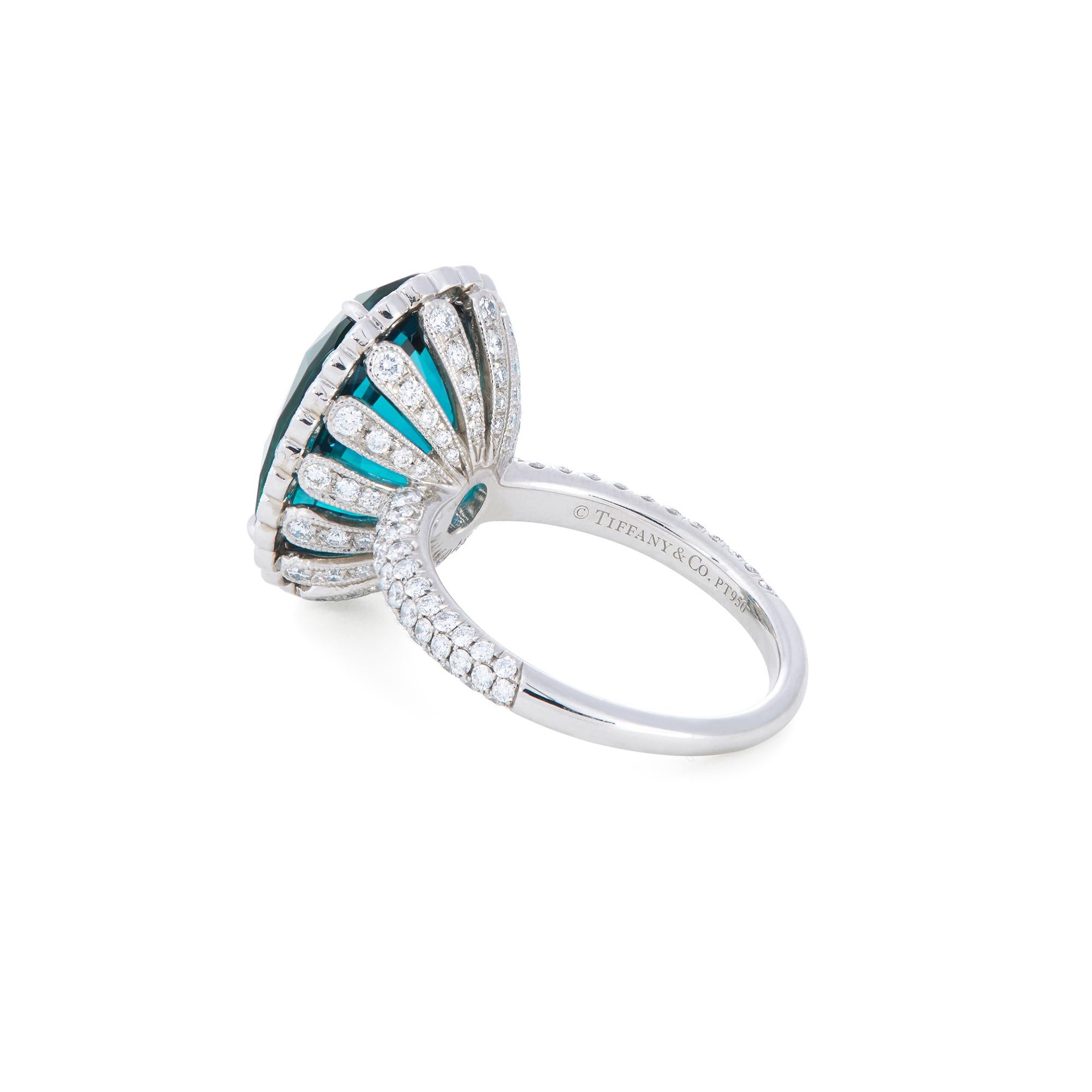 Oval Cut Tiffany & Co. 'Soleste' Tourmaline and Diamond Ring