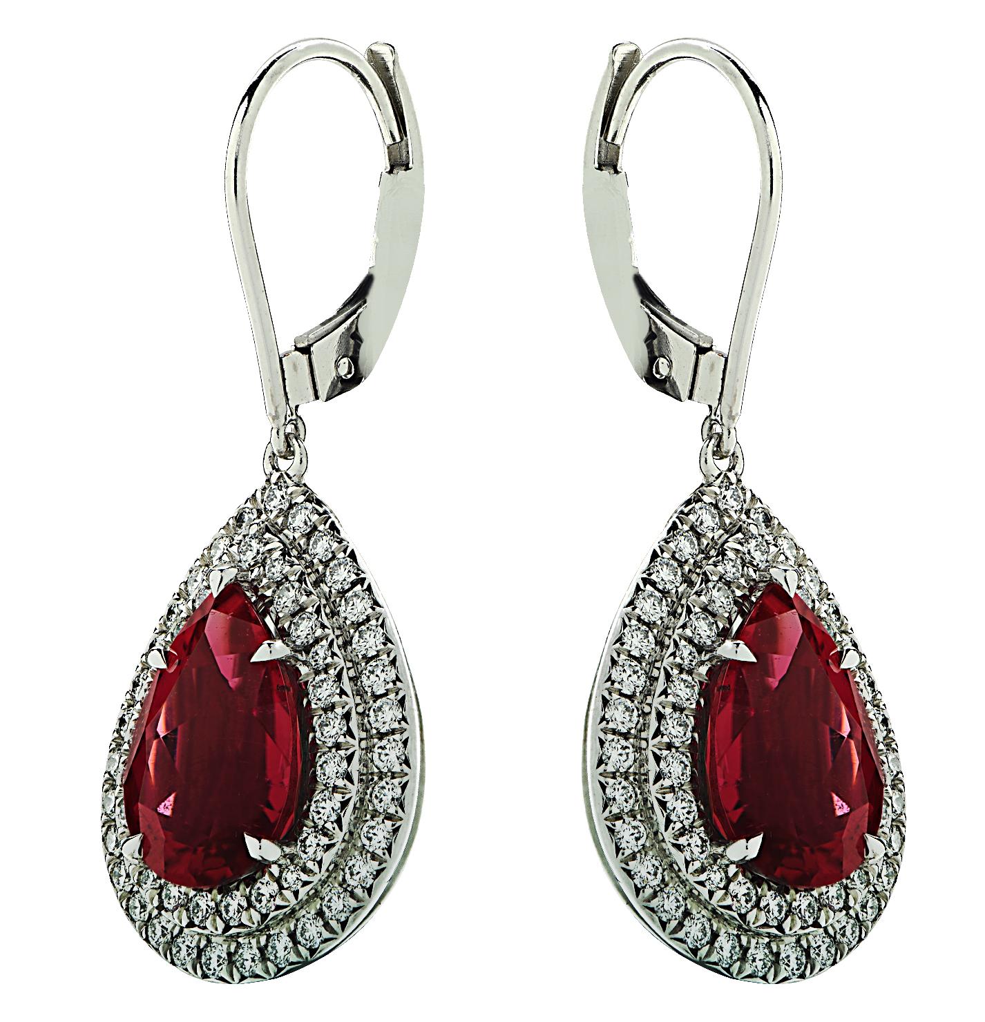 Modern Tiffany & Co. Soleste Tourmaline & Diamond Dangle Earrings For Sale