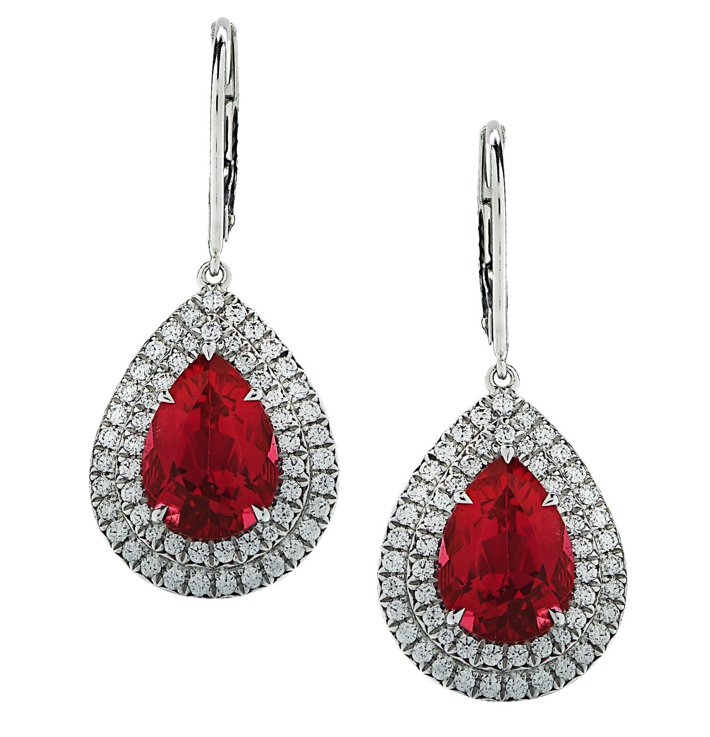 Tiffany & Co. Soleste Tourmaline & Diamond Dangle Earrings In Excellent Condition For Sale In Miami, FL