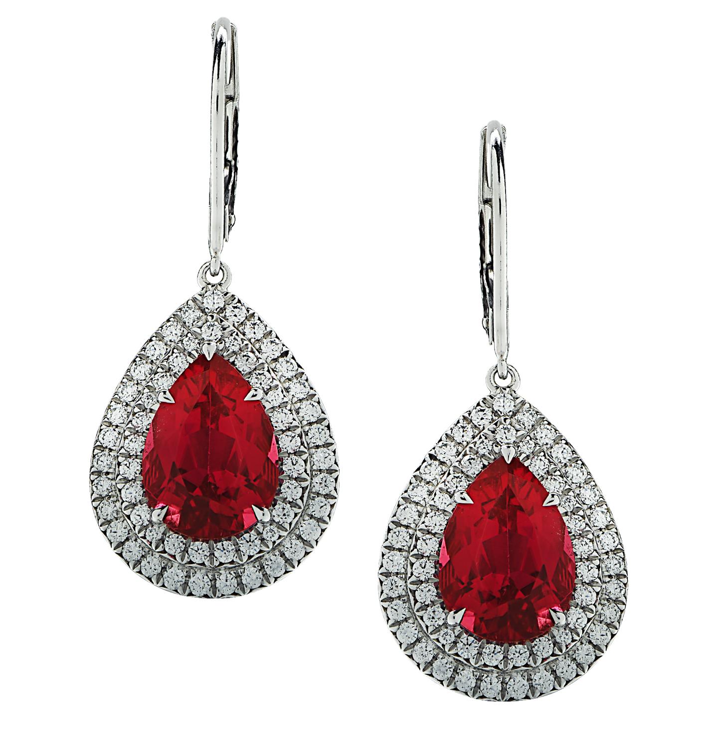 Tiffany & Co. Soleste Tourmaline & Diamond Dangle Earrings In Excellent Condition In Miami, FL