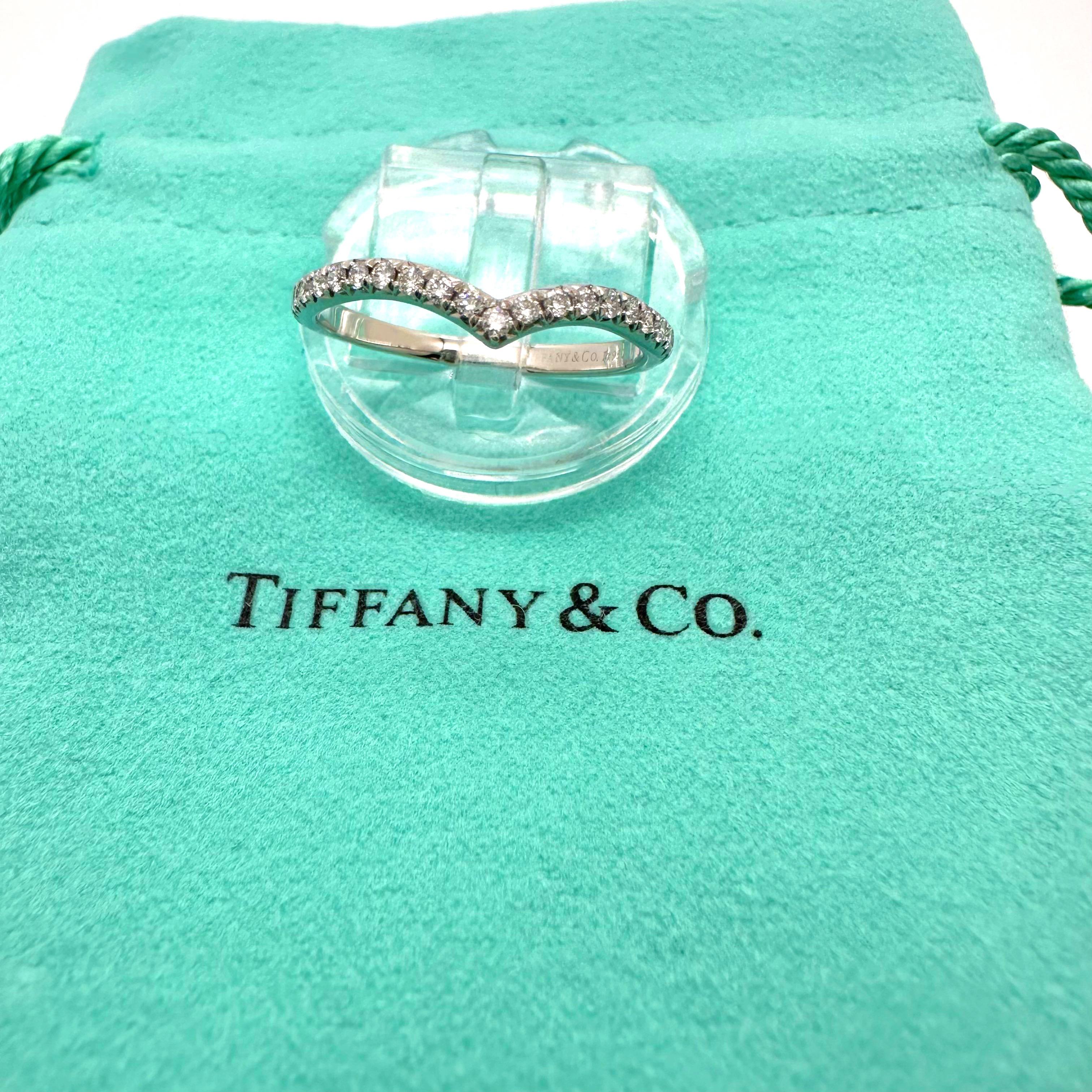 Women's or Men's Tiffany & Co. Soleste V Ring with Diamonds 0.17n tcw in Platinum Size 5