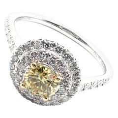 Tiffany & Co. Soleste Yellow and White Diamond Platinum White Gold Ring