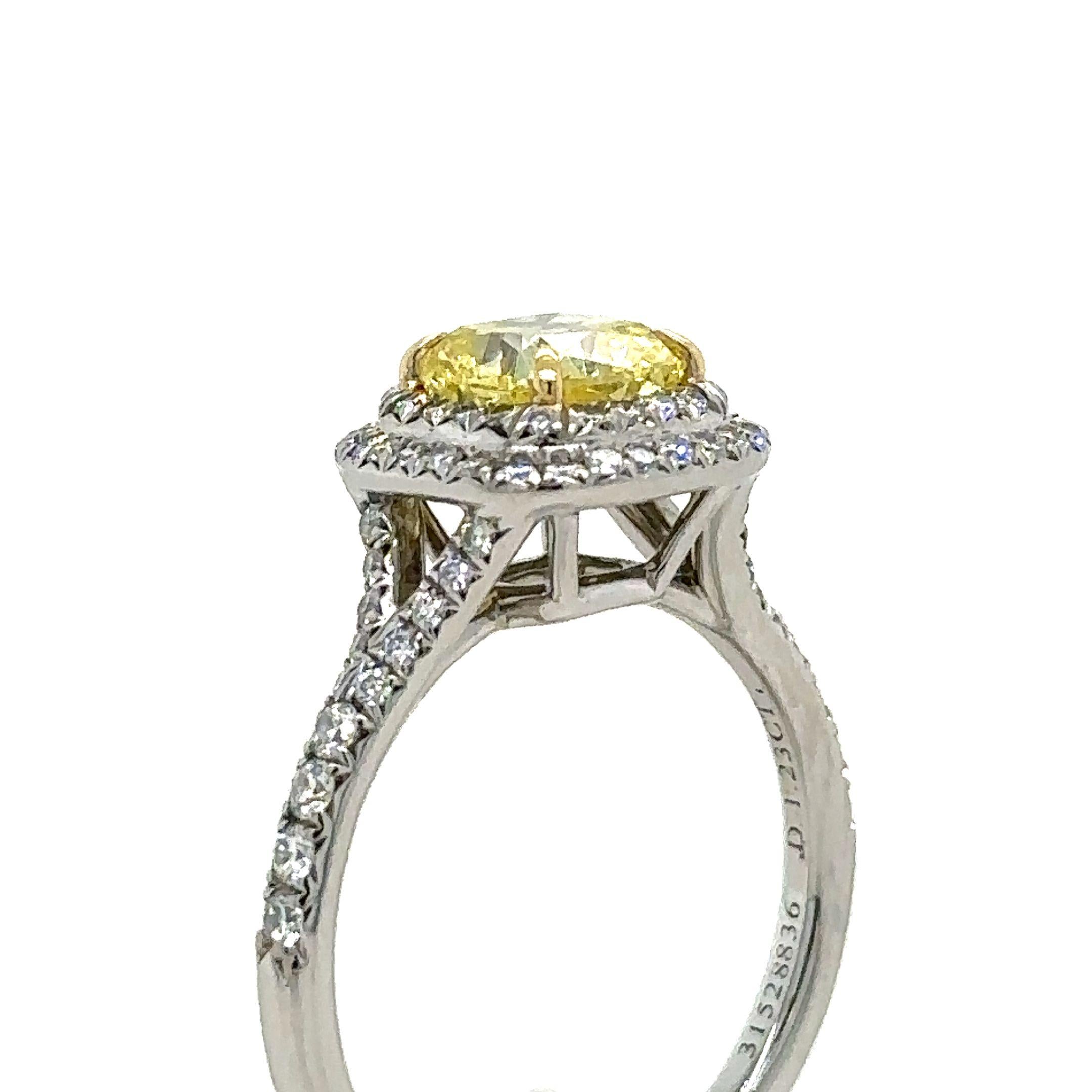 Tiffany & Co Soleste Yellow Diamond Engagement Ring 1.23ct In Excellent Condition In SYDNEY, NSW