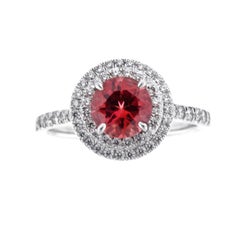 Tiffany & Co. Soleste Pink Tourmaline Double Diamond Halo Ring