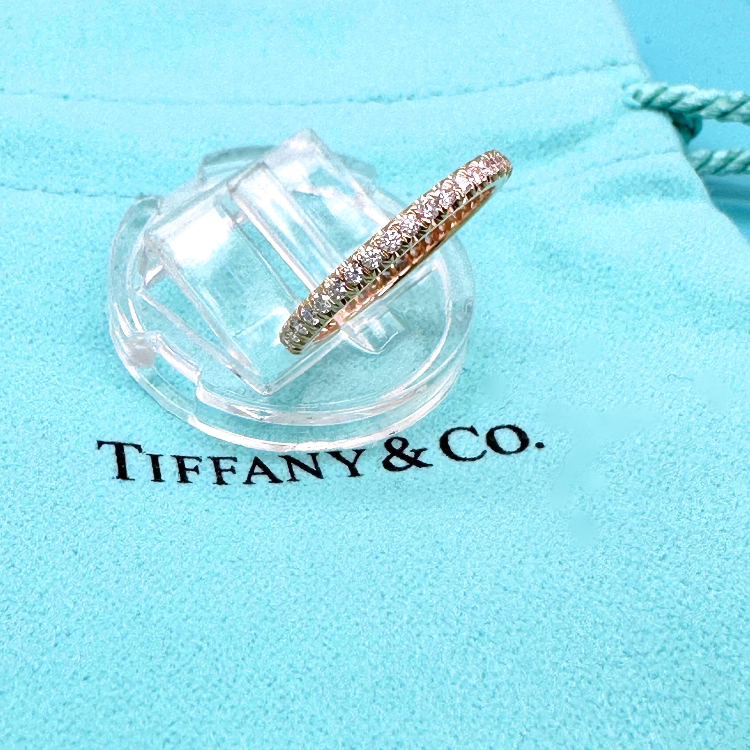 Tiffany & Co Solestes Rose Gold Voll Eternity Band Ring im Zustand „Hervorragend“ im Angebot in San Diego, CA