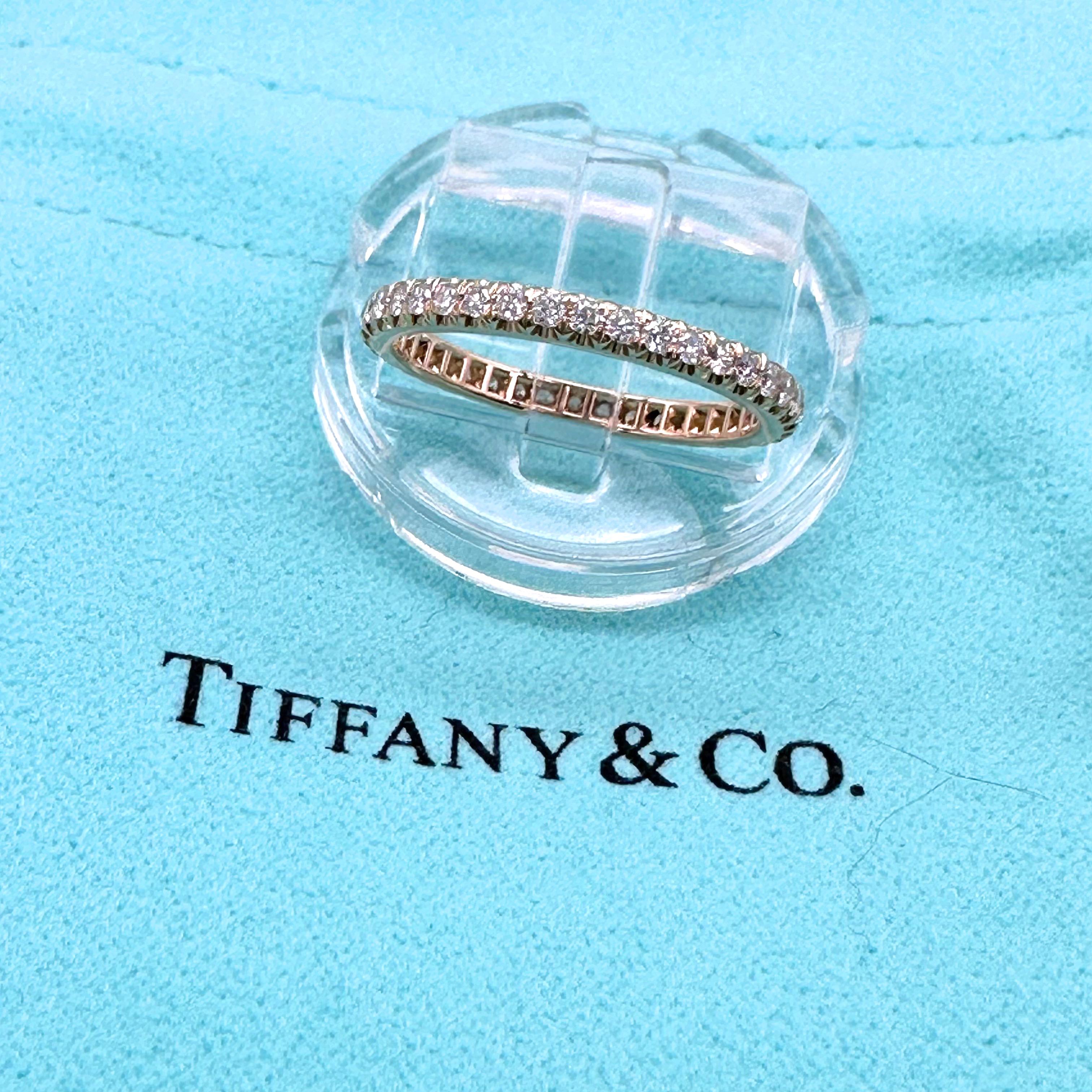 Round Cut Tiffany & Co Solestes Rose Gold Full Eternity Band Ring For Sale