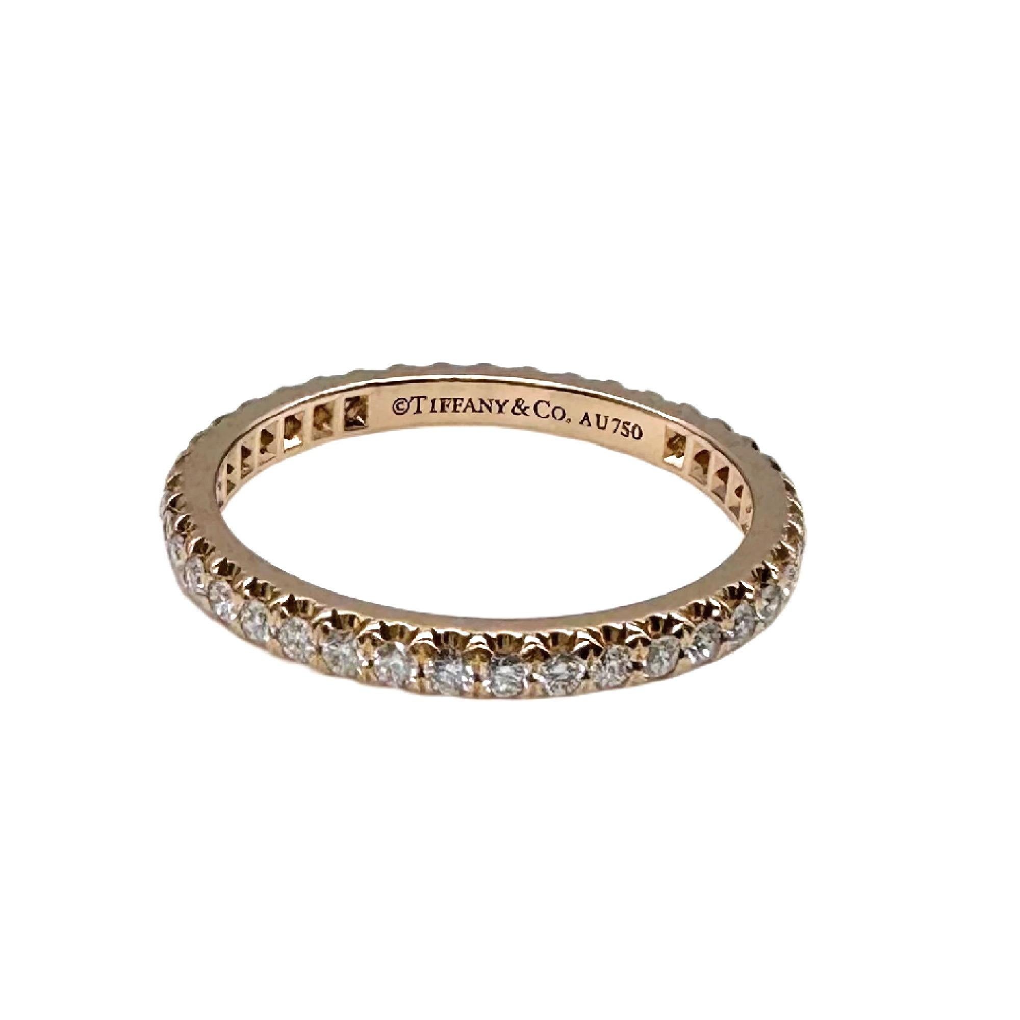 Tiffany & Co Solestes Rose Gold Full Eternity Band Ring In Excellent Condition For Sale In San Diego, CA
