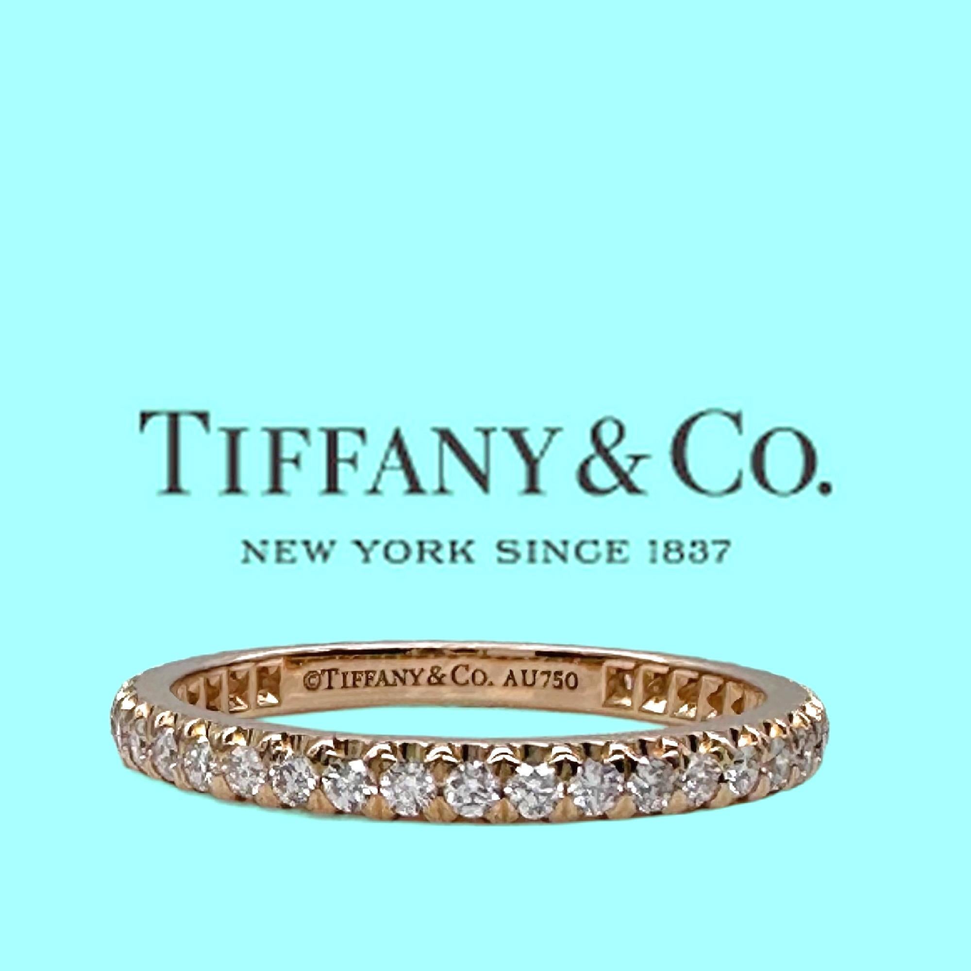 Tiffany & Co Solestes Rose Gold Voll Eternity Band Ring im Angebot 2
