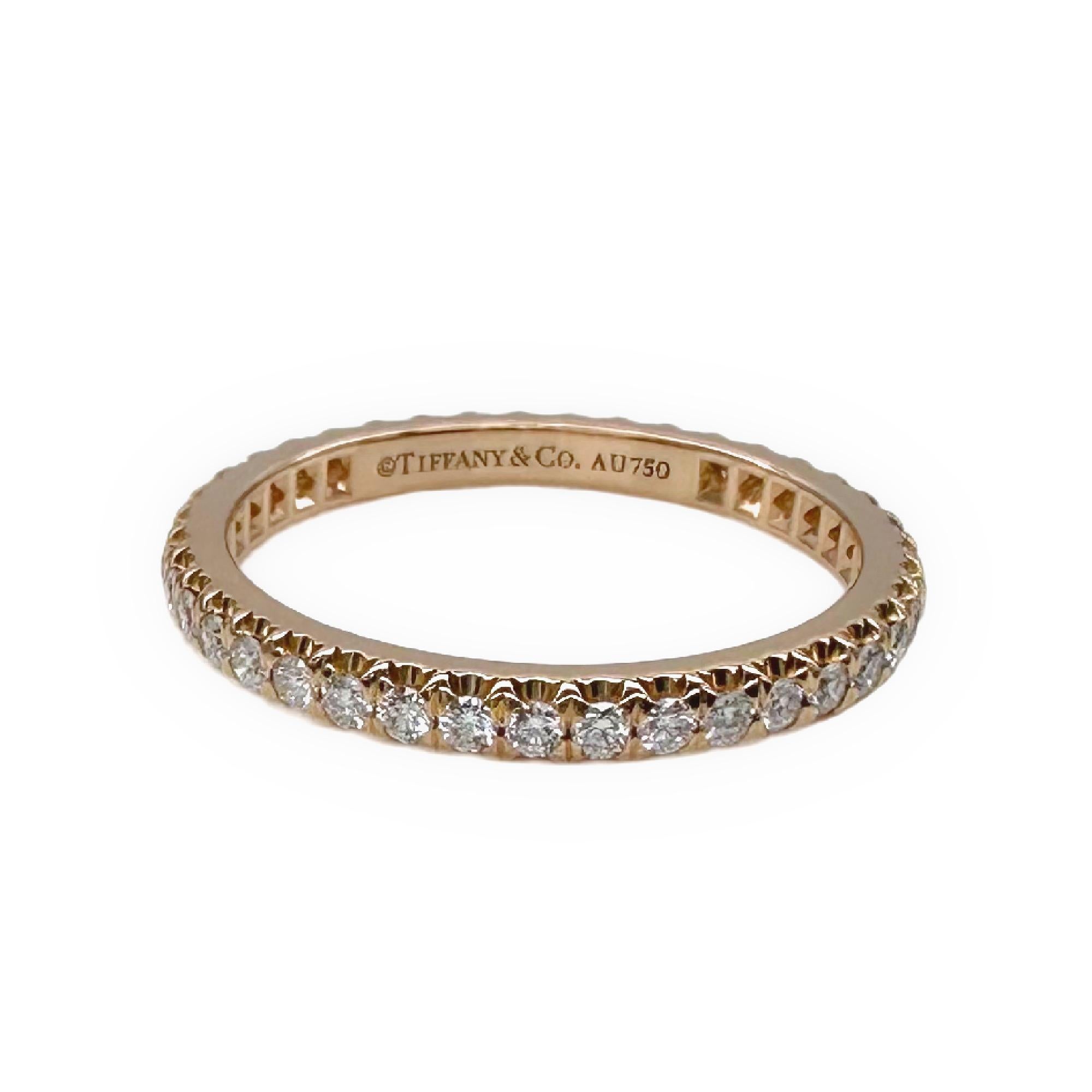 Tiffany & Co Solestes Rose Gold Full Eternity Band Ring For Sale 1