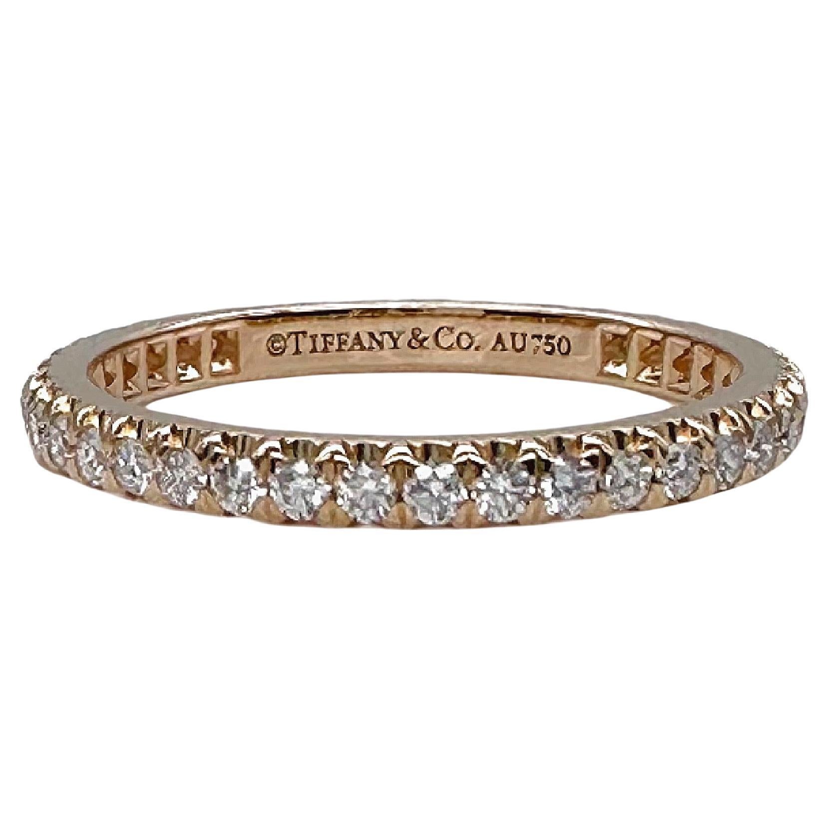 Tiffany & Co Solestes Rose Gold Voll Eternity Band Ring im Angebot