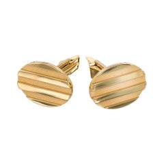 Vintage Tiffany & Co. Solid 18 Karat Yellow Gold Oval Cufflinks