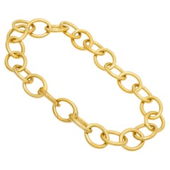 Tiffany & Co. Solid Yellow Gold Oval Link Bracelet