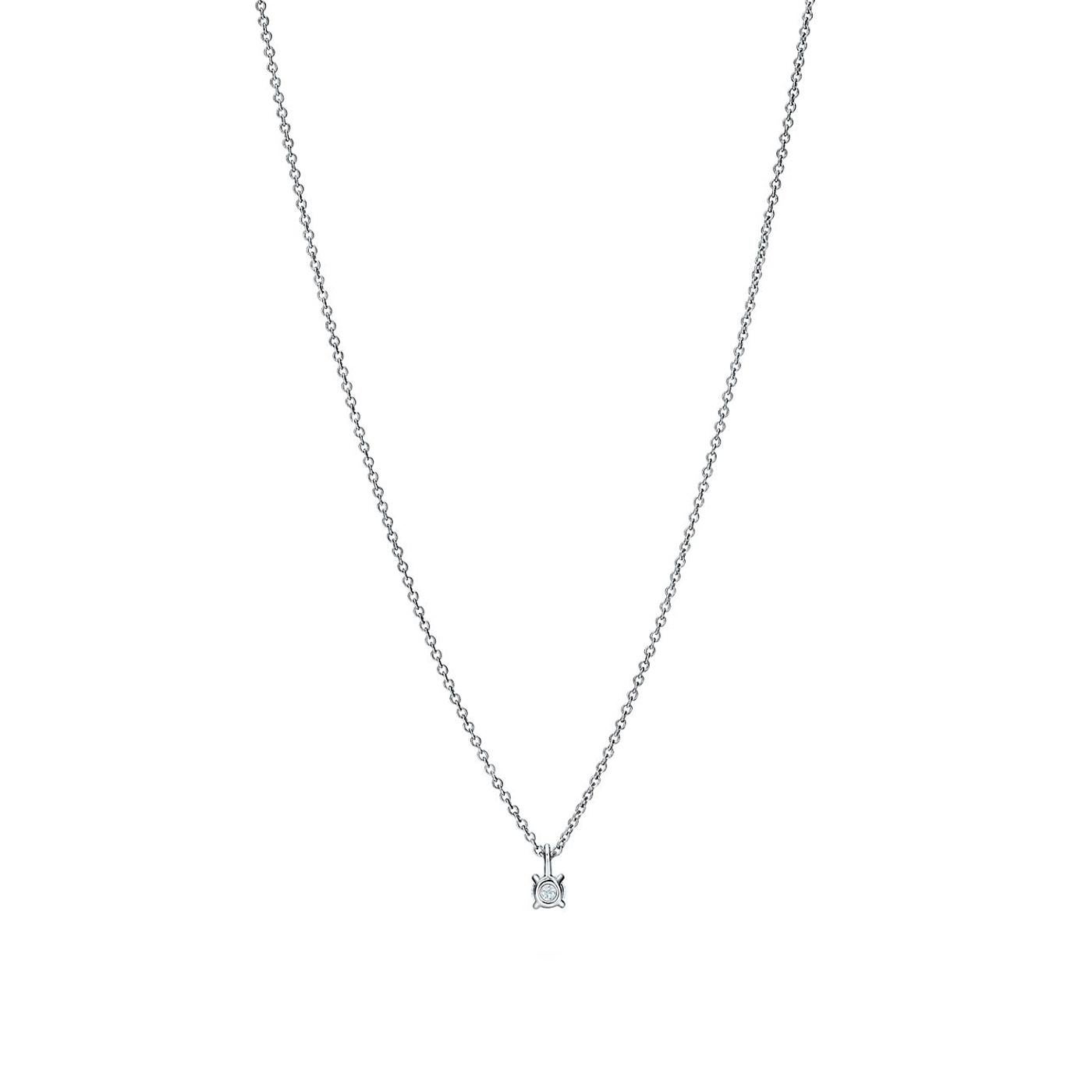 tiffany solitaire diamond necklace