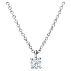 Tiffany & Co. Solitaire 0.50ct Round Brilliant Cut Diamond Pendant in Platinum