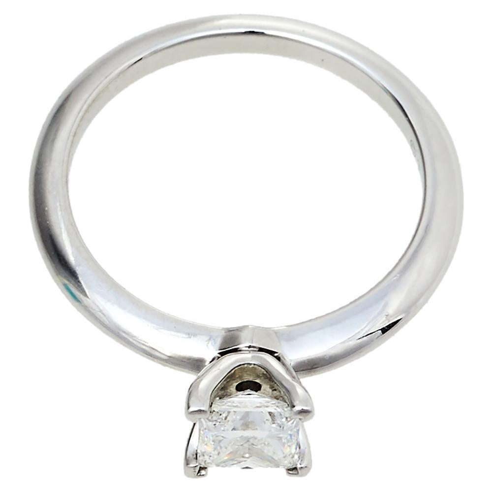 Women's Tiffany & Co. Solitaire 0.53 ct Diamond Platinum Engagement Ring Size 50