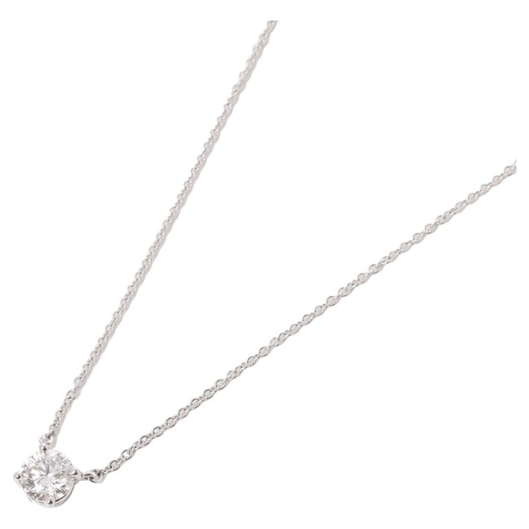Tiffany and Co. Solitaire 0.62ct Diamond Pendant For Sale at 1stDibs