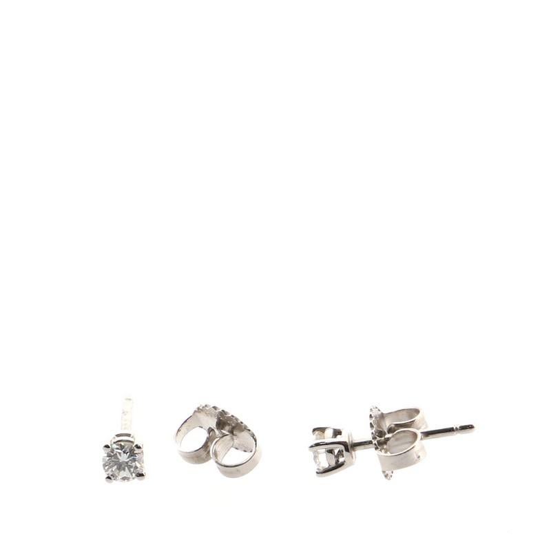 Women's or Men's Tiffany & Co. Solitaire Diamond Earrings Platinum and Diamonds .22CT