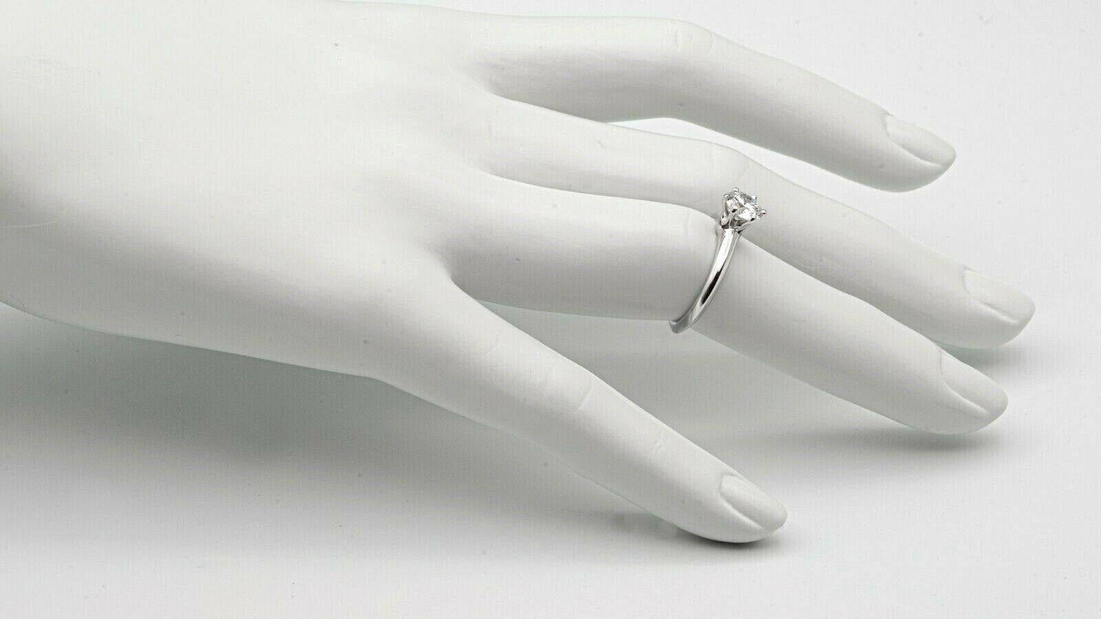 Tiffany & Co. Solitaire Diamond Engagement Ring .74 Ct GVVS1 Round in Platinum 3