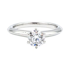 Tiffany & Co. Solitaire Diamond Engagement Ring .74 Ct GVVS1 Round in Platinum