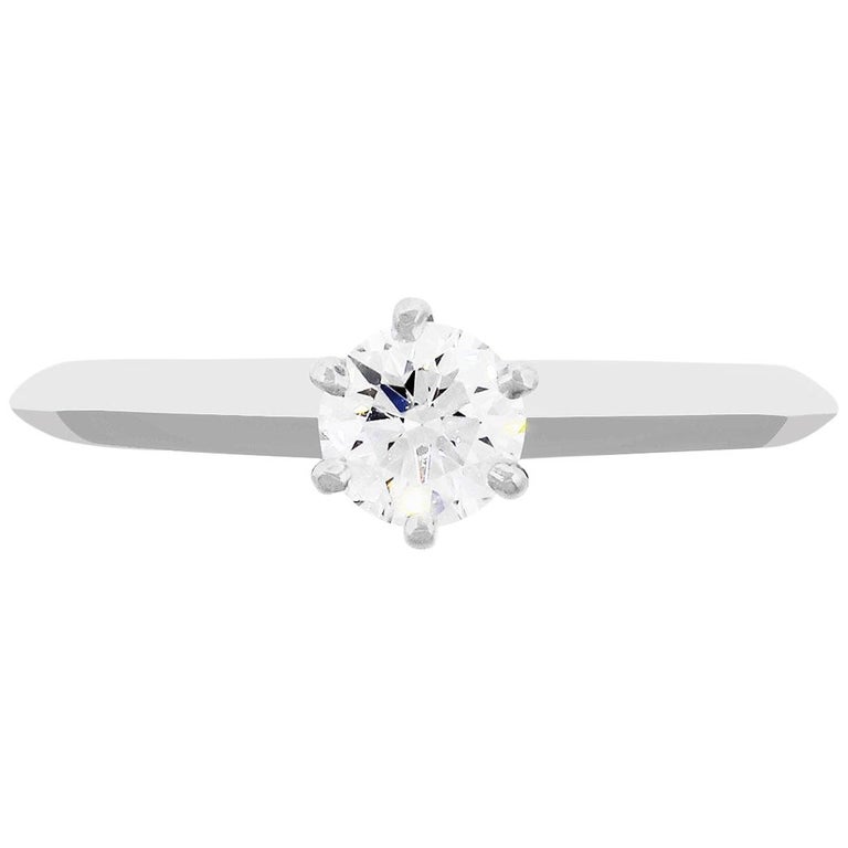 Tiffany and Co. Solitaire Diamond Engagement Ring For Sale at 1stDibs