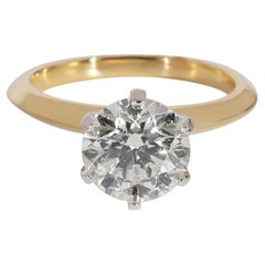 Tiffany & Co. Solitaire Diamond Engagement Ring in 18K Yellow Gold/Plat, 1.69ct