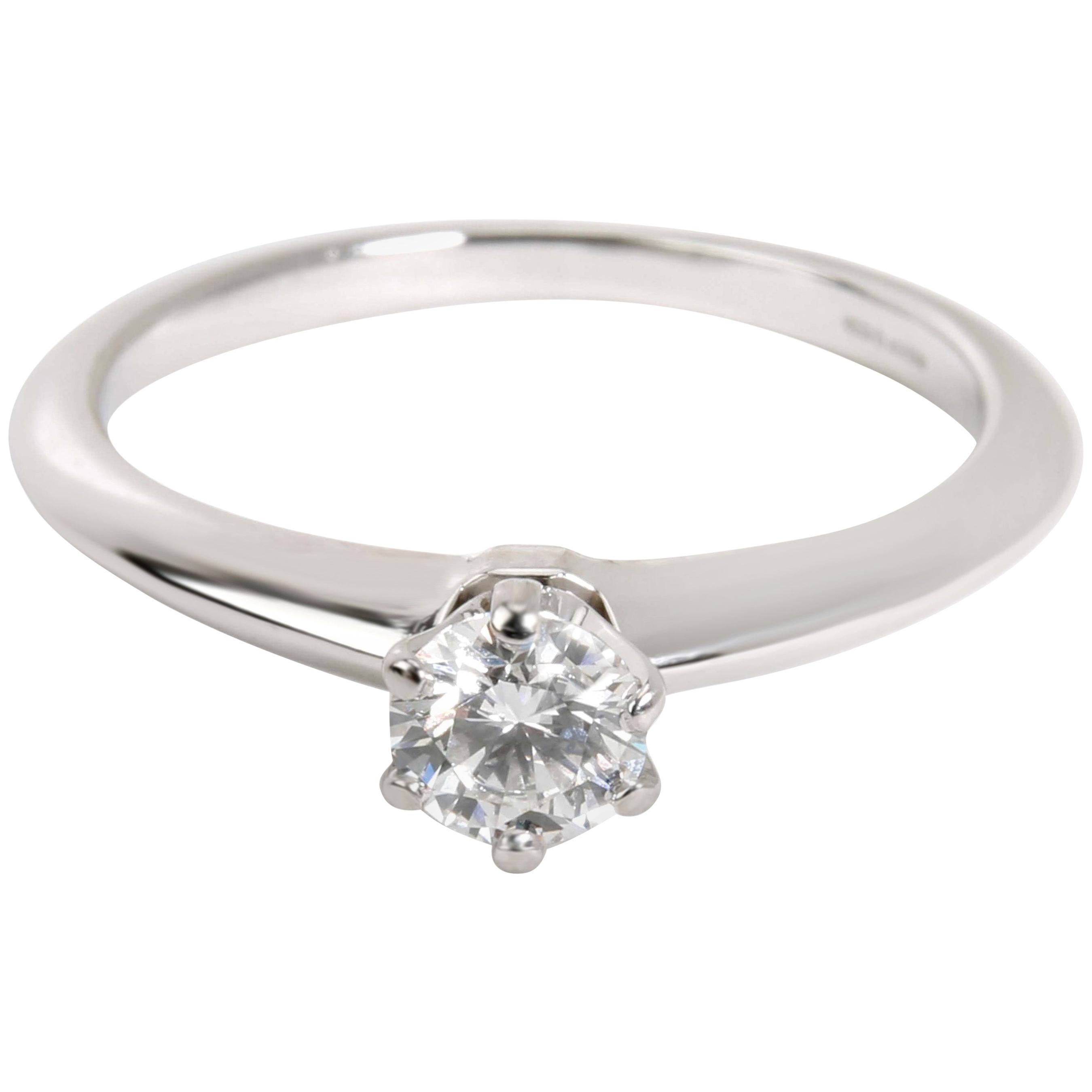 Tiffany & Co. Solitaire Diamond Engagement Ring in Platinum '0.79 Carat I/VVS2'