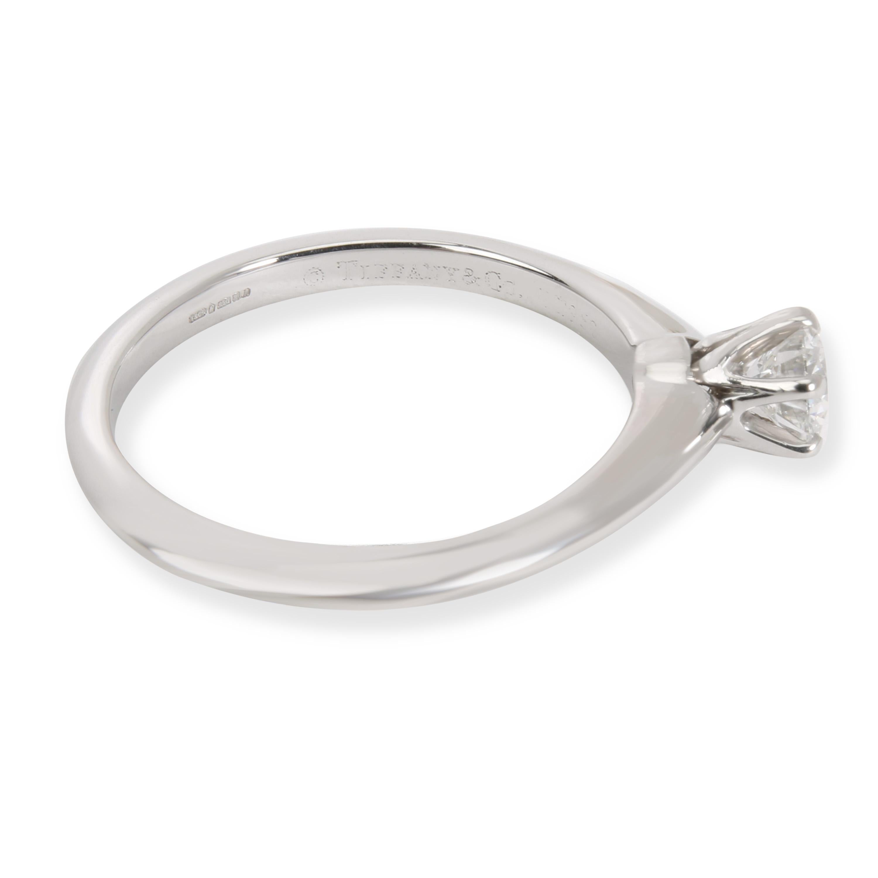 Round Cut Tiffany & Co. Solitaire Diamond Engagement Ring in Platinum '0.79 Carat I/VVS2'