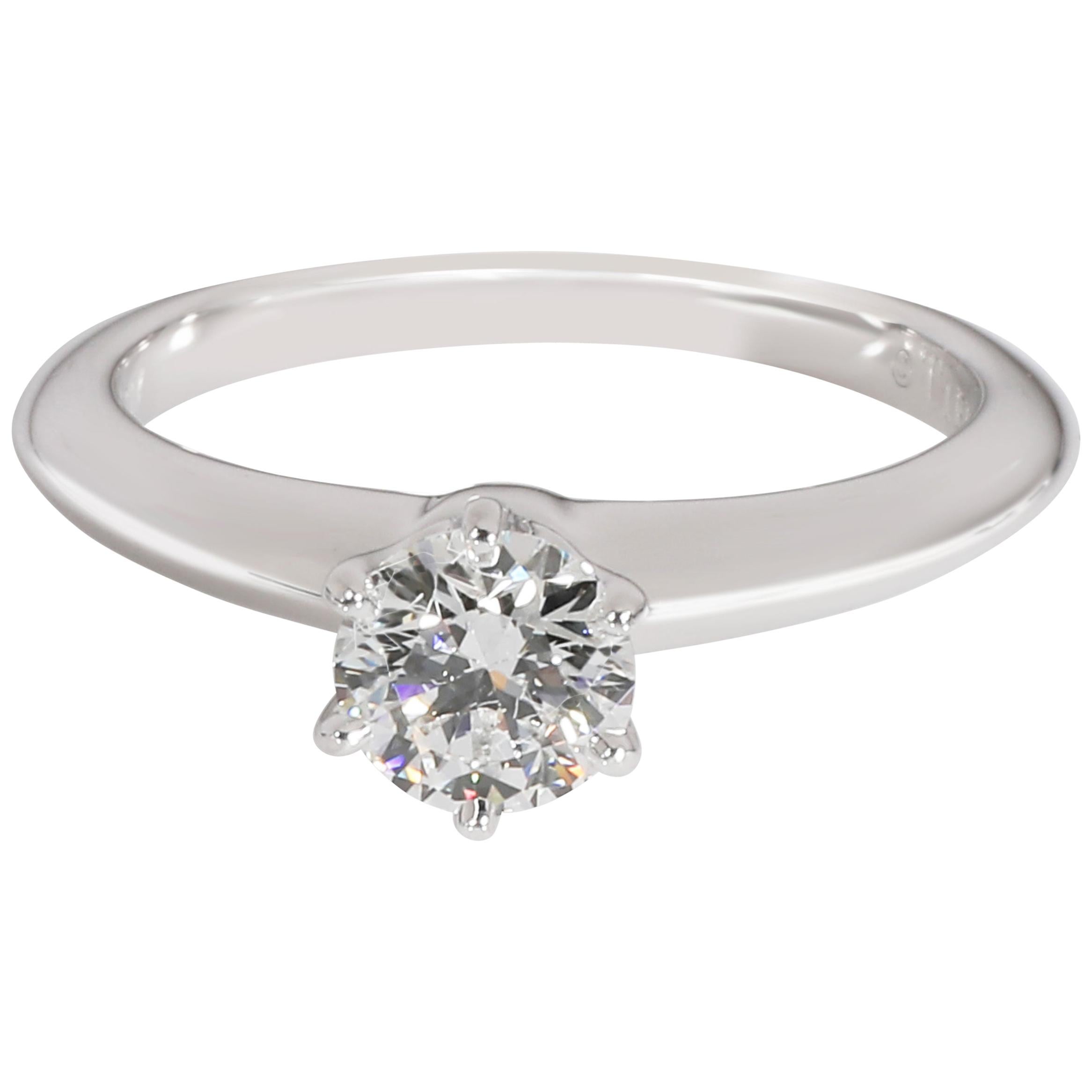 Tiffany & Co. Solitaire Diamond Engagement Ring in Platinum E VVS2 0.43 Carat