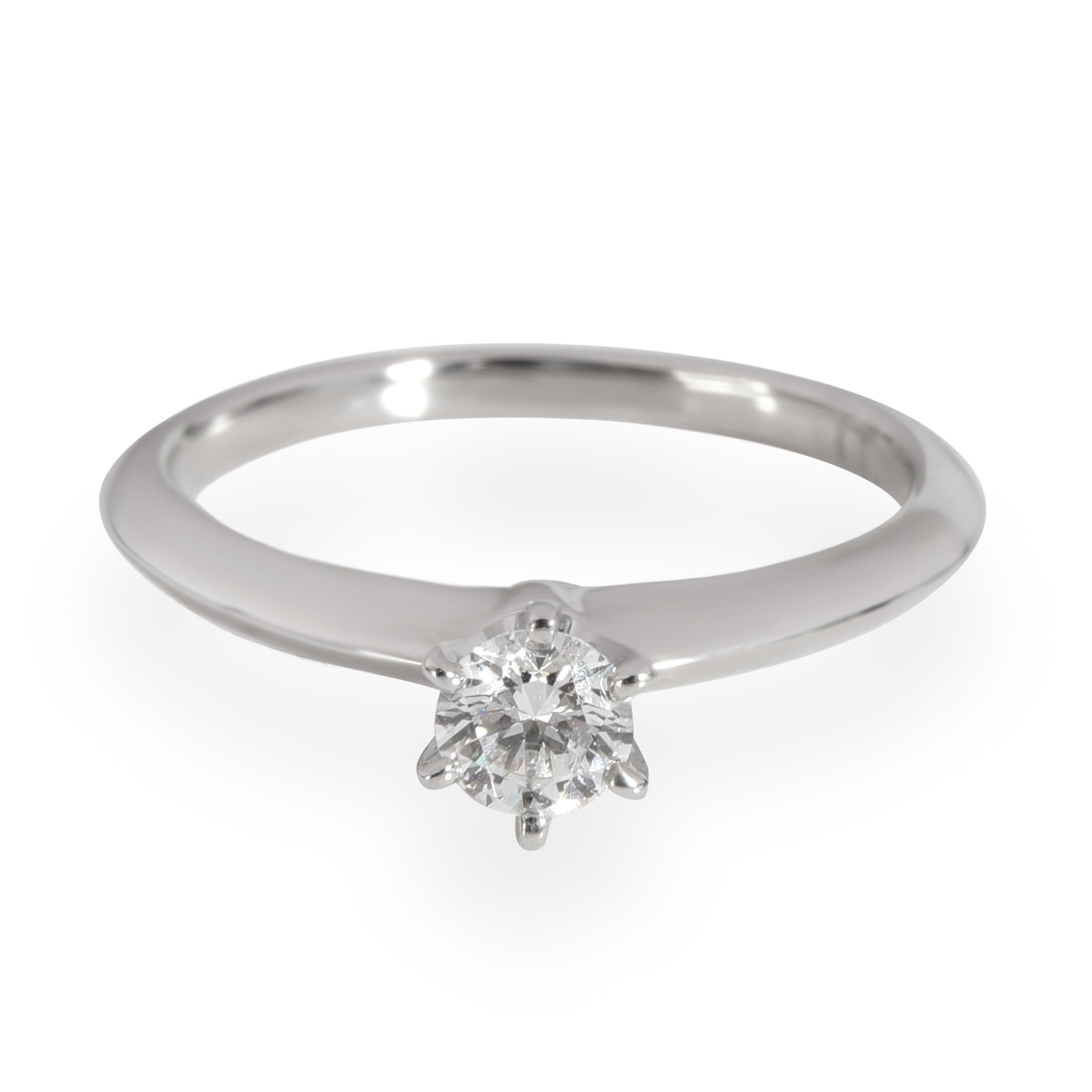 Tiffany and Co. Solitaire Diamond Engagement Ring in Platinum G VS1 0.31 CT  For Sale at 1stDibs