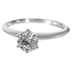 Tiffany & Co. Solitaire Diamond Engagement Ring in Platinum G VVS2 0.9 CTW