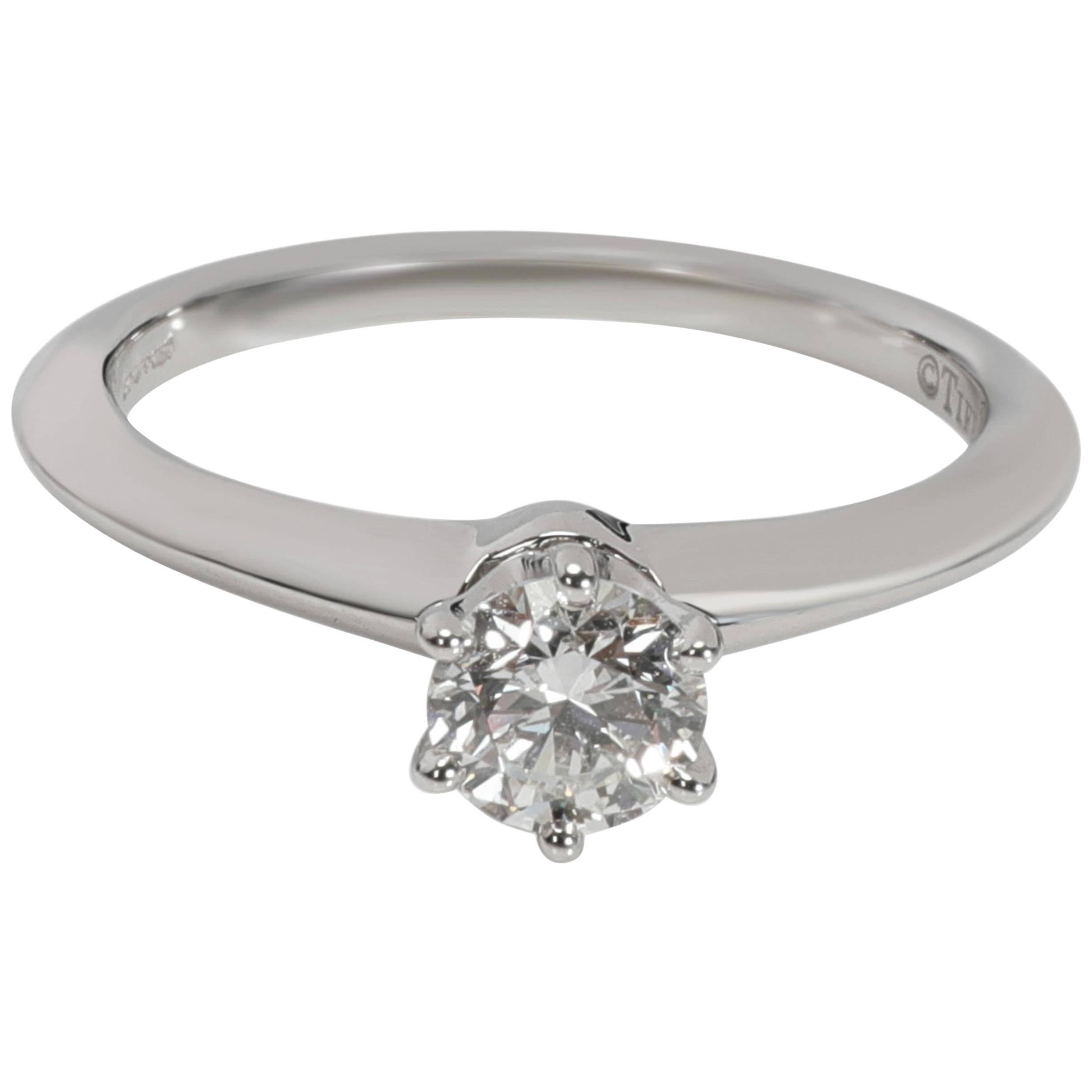 Tiffany & Co. Solitaire Diamond Engagement Ring in Platinum H VS1 0.46 Carat