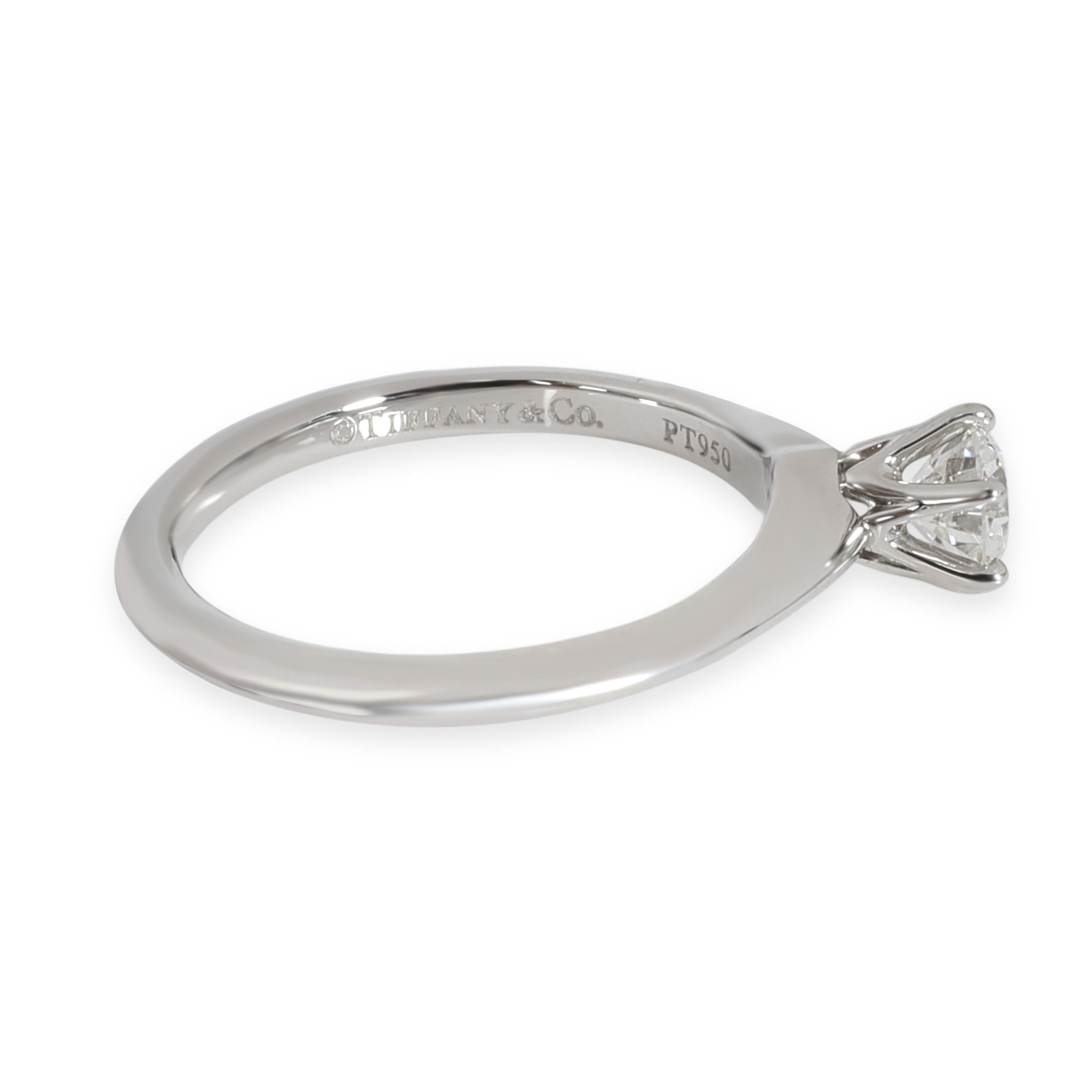 Tiffany & Co. Solitaire Diamond Engagement Ring in Platinum H VS1 0.46 Carat In Excellent Condition In New York, NY