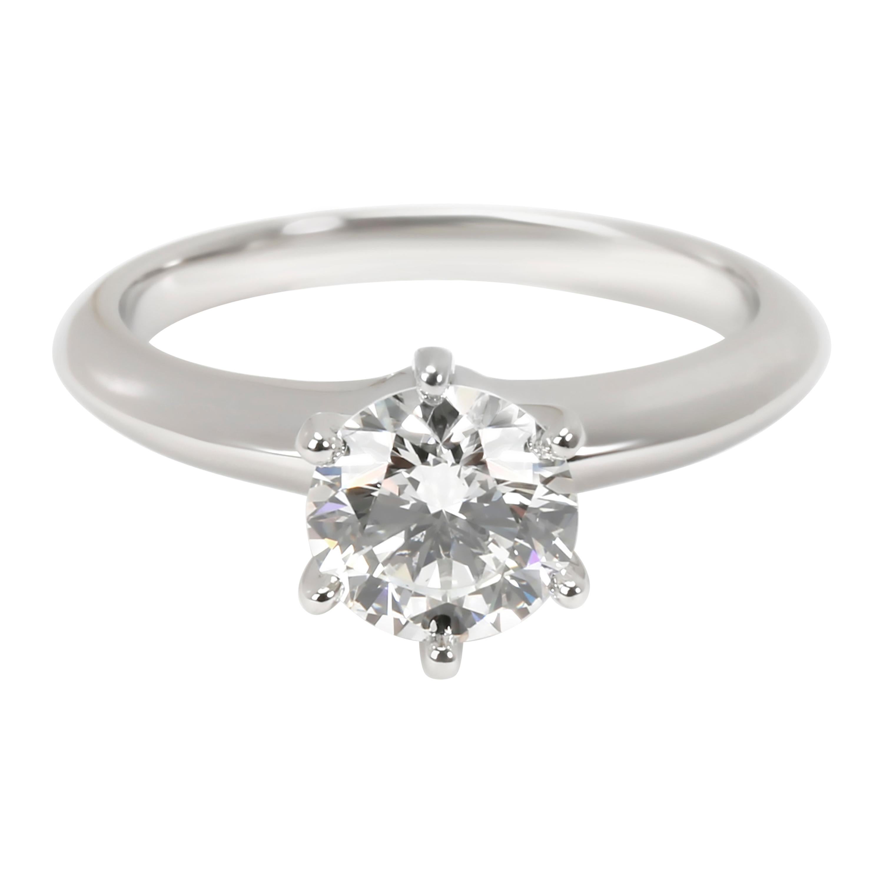 Tiffany & Co. Solitaire Diamond Engagement Ring in Platinum H VS1 1.02 Carat