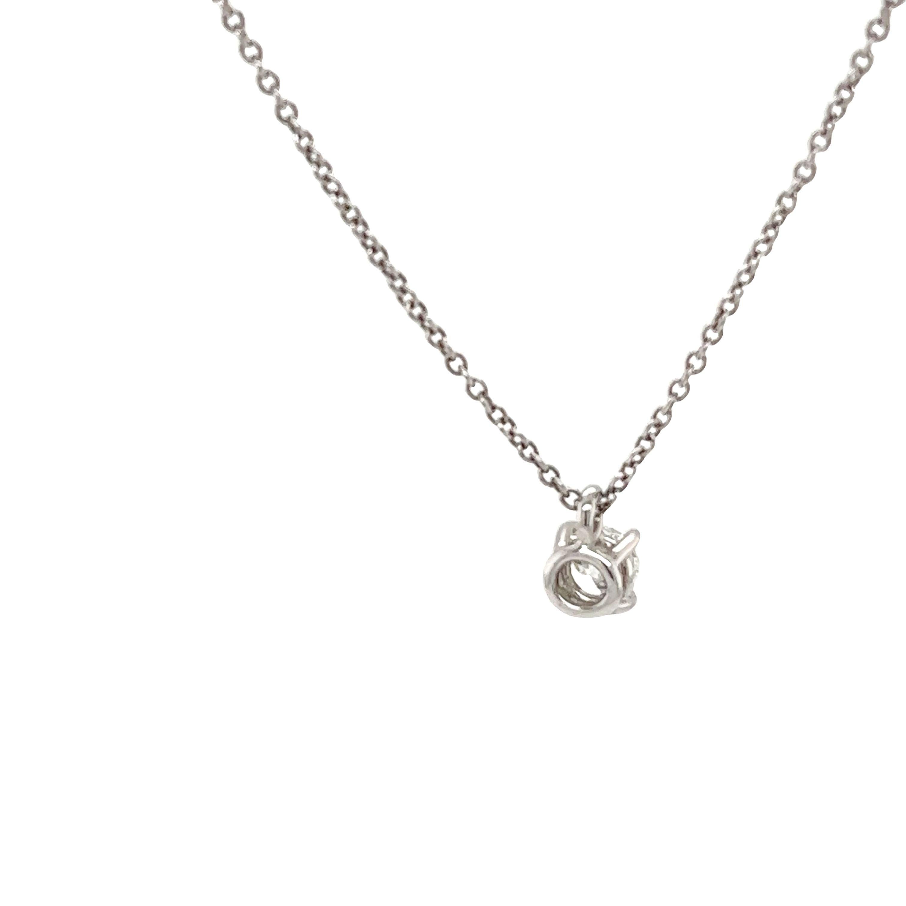 Tiffany & Co. solitaire diamond necklace 0.24ct on 16