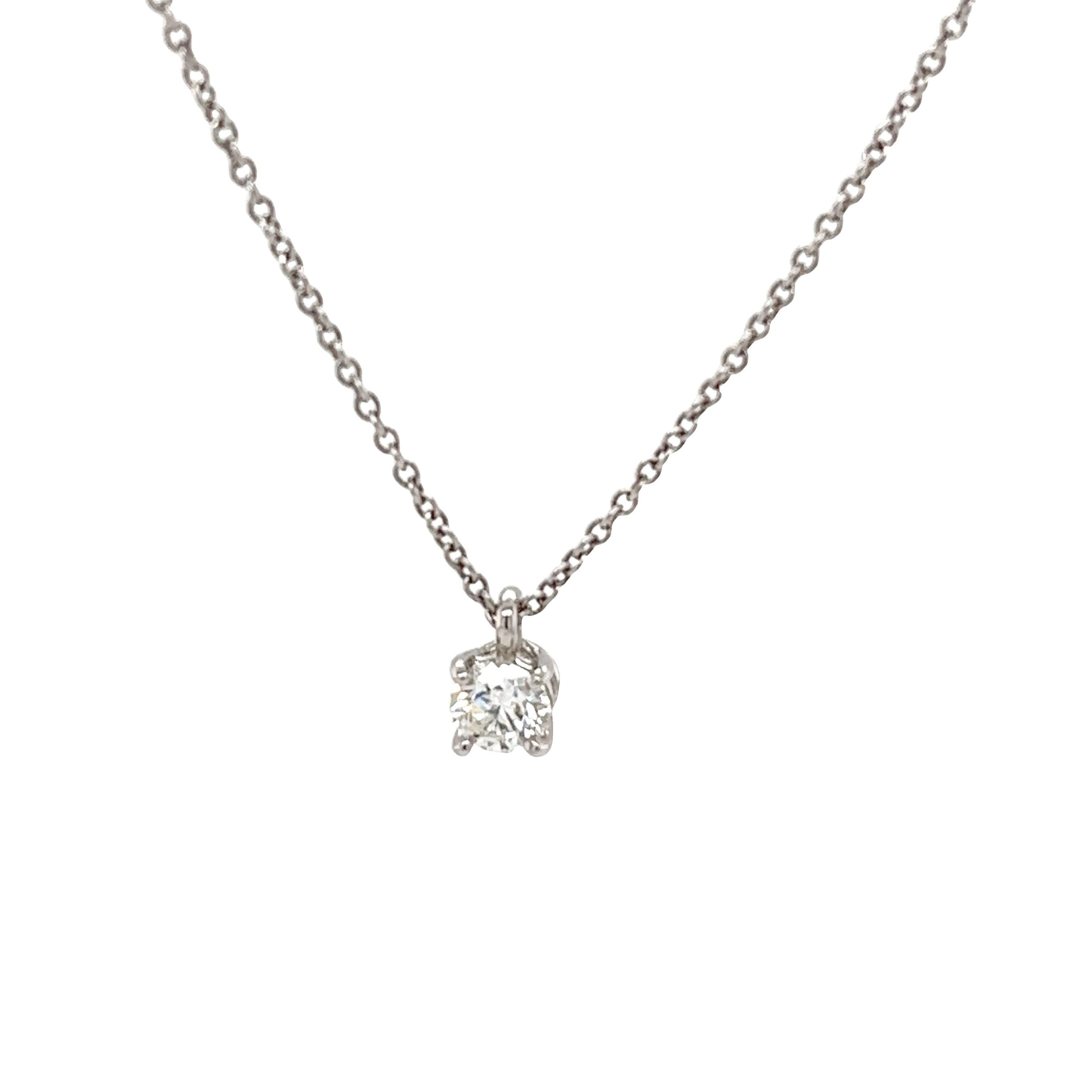 Tiffany & Co. solitaire diamond necklace 0.24ct on 16