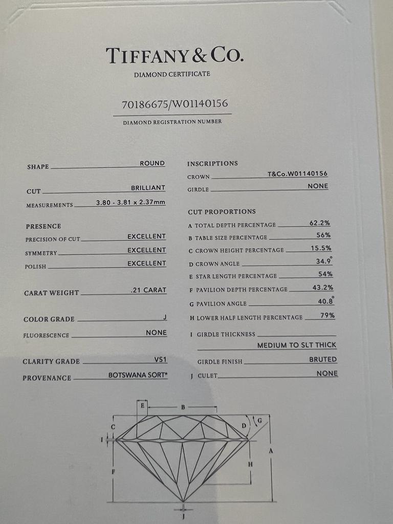 Tiffany & Co Solitaire Diamond Pendant 0.21ct 2