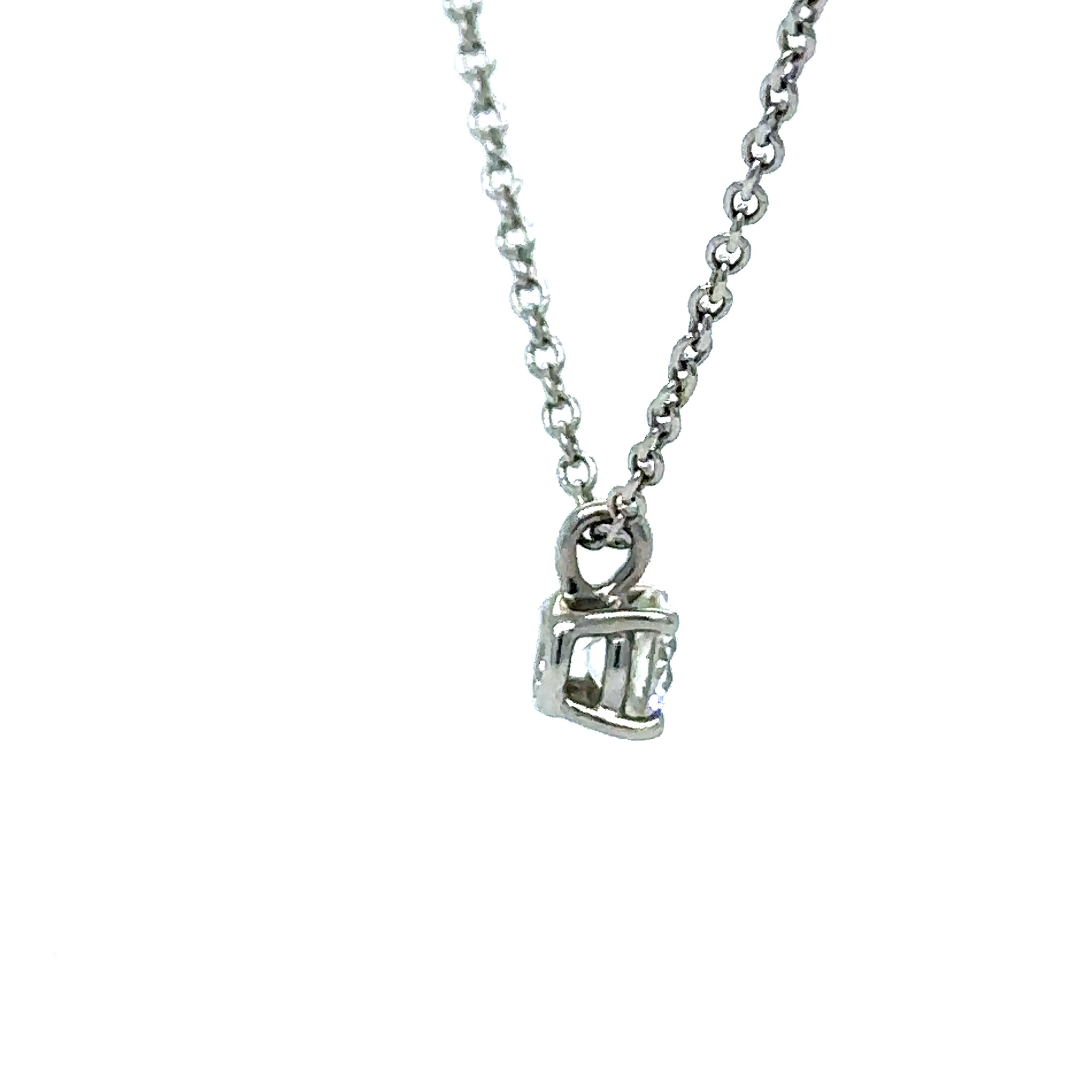 Round Cut Tiffany & Co Solitaire Diamond Pendant 0.21ct