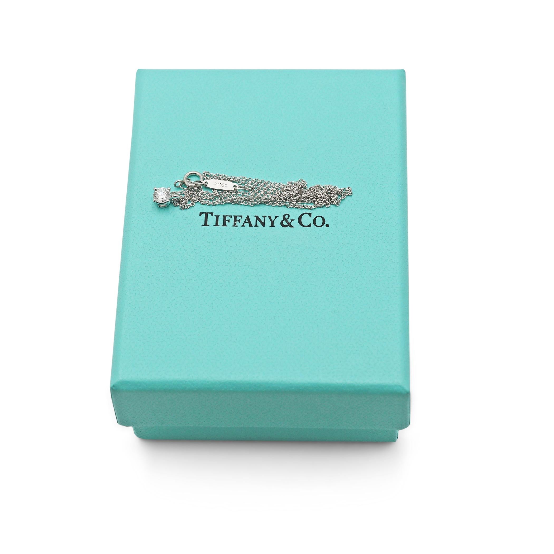 Tiffany & Co. Solitaire Diamond Pendant Necklace 1