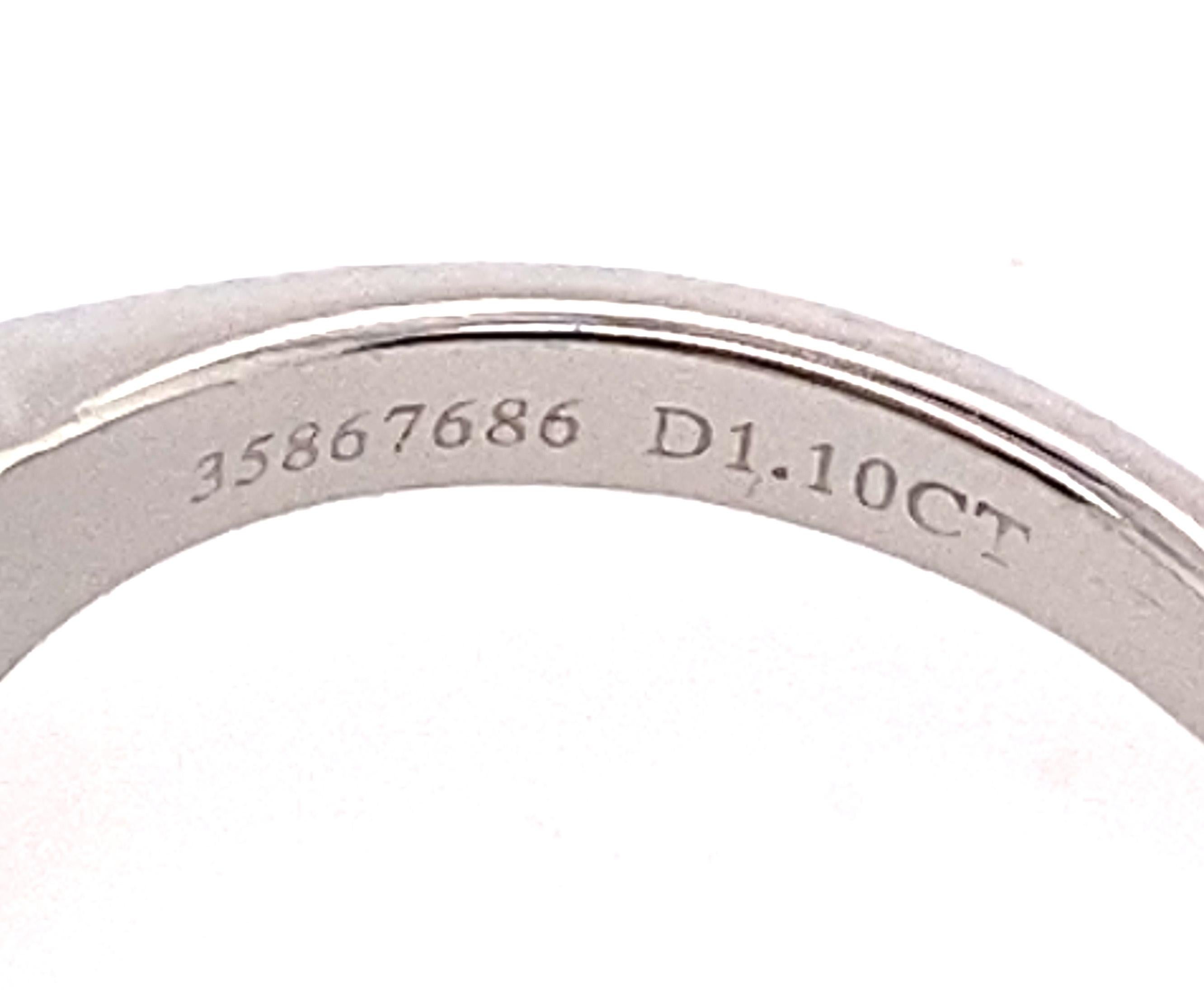 Tiffany & Co, bague de fiançailles solitaire en platine 1,10 carat H-VS2 en vente 1