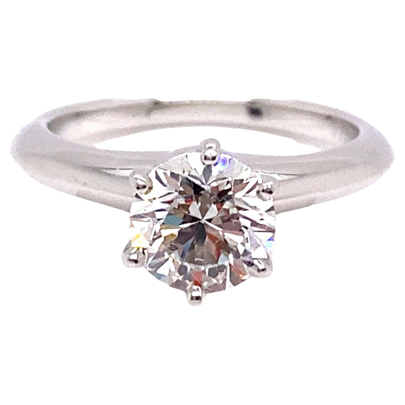 Tiffany & Co Solitaire Diamond Platinum Engagement Ring 1.10ct H-VS2